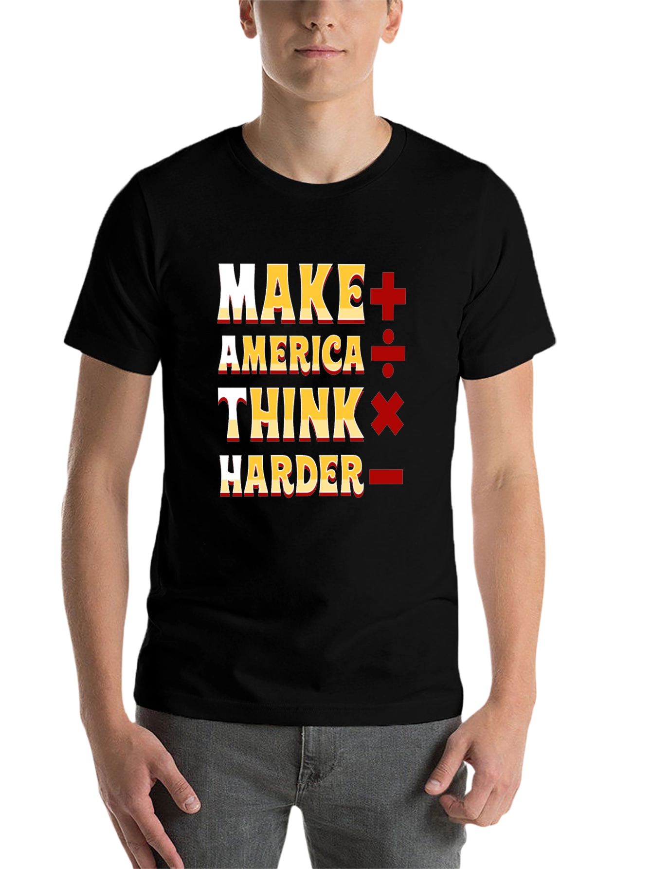 Black Make America Think Harder Graphic T-Shirt view 7