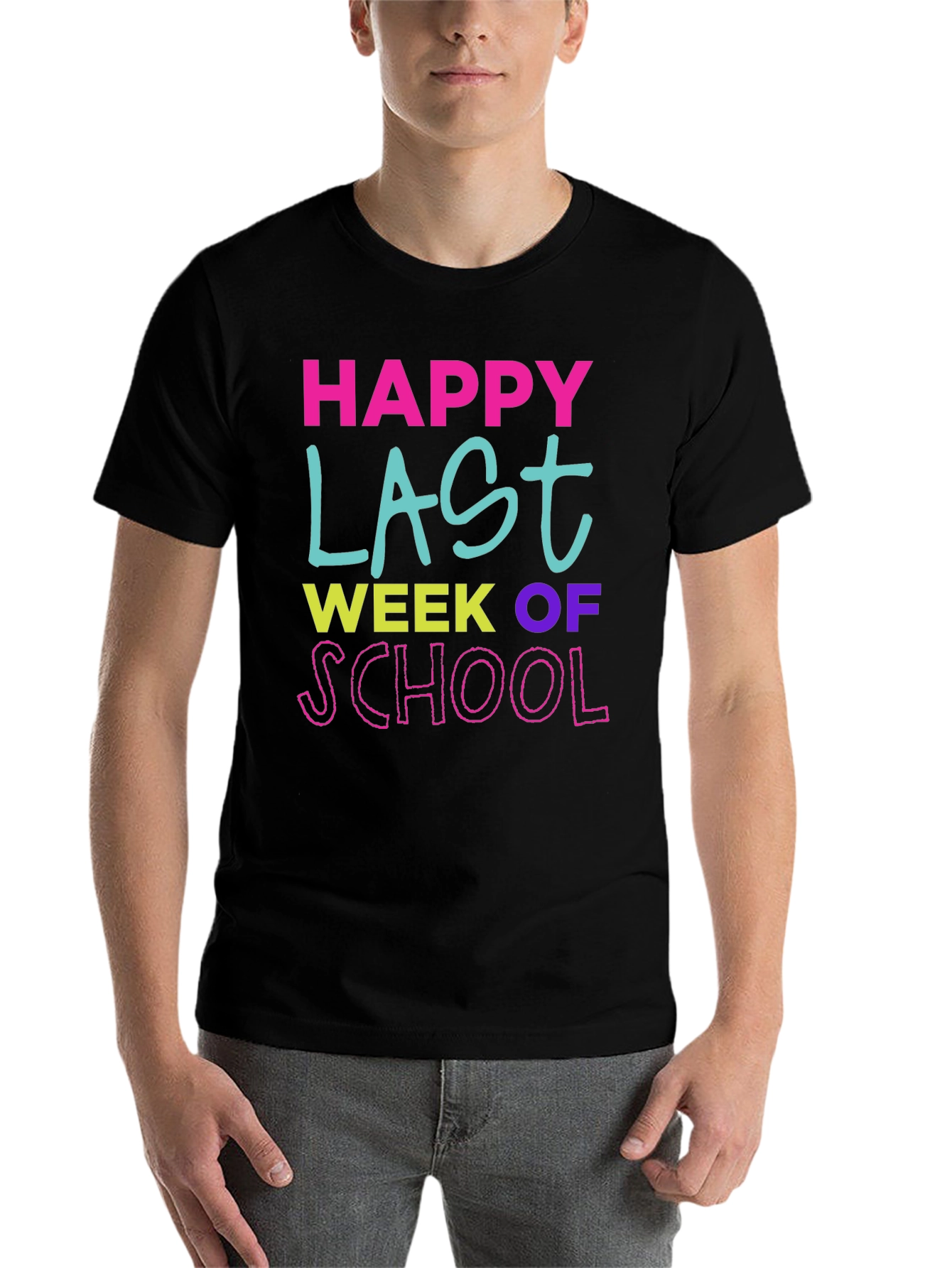 Black Happy Last Week of School T-Shirt view 7