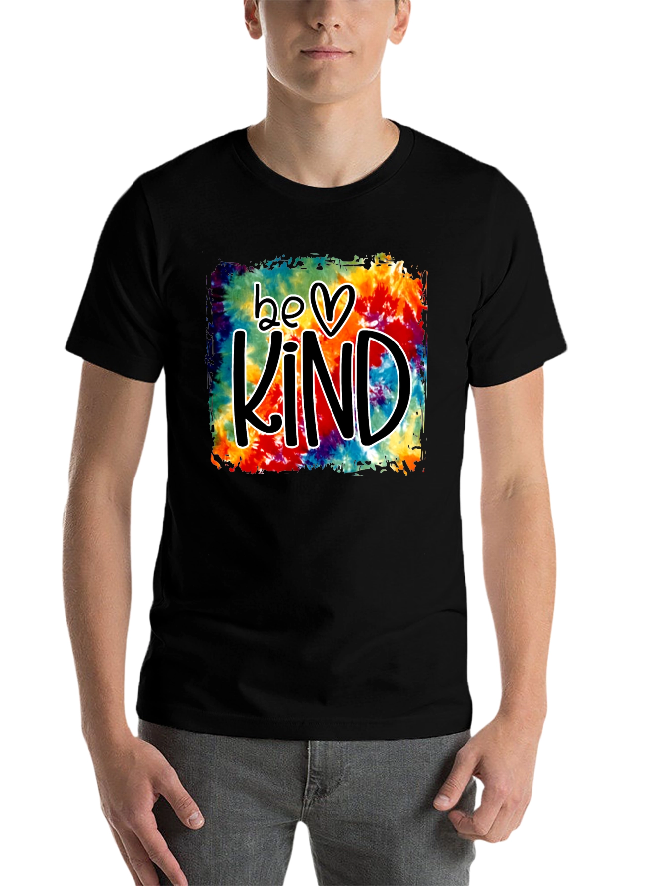 Black Be Kind Tie-Dye Graphic T-Shirt view 7