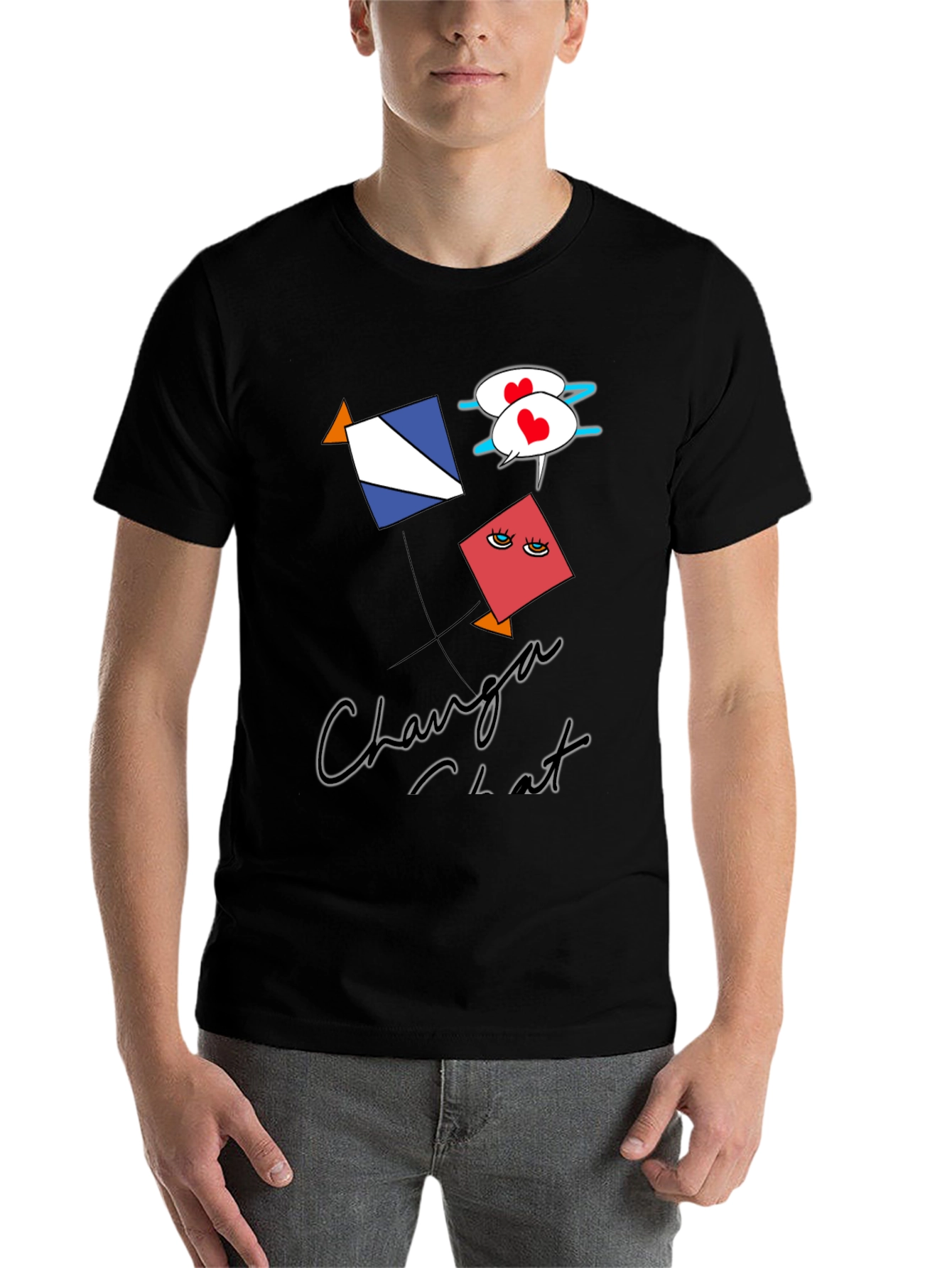 Black Changa Chat Kite Graphic Tee view 7