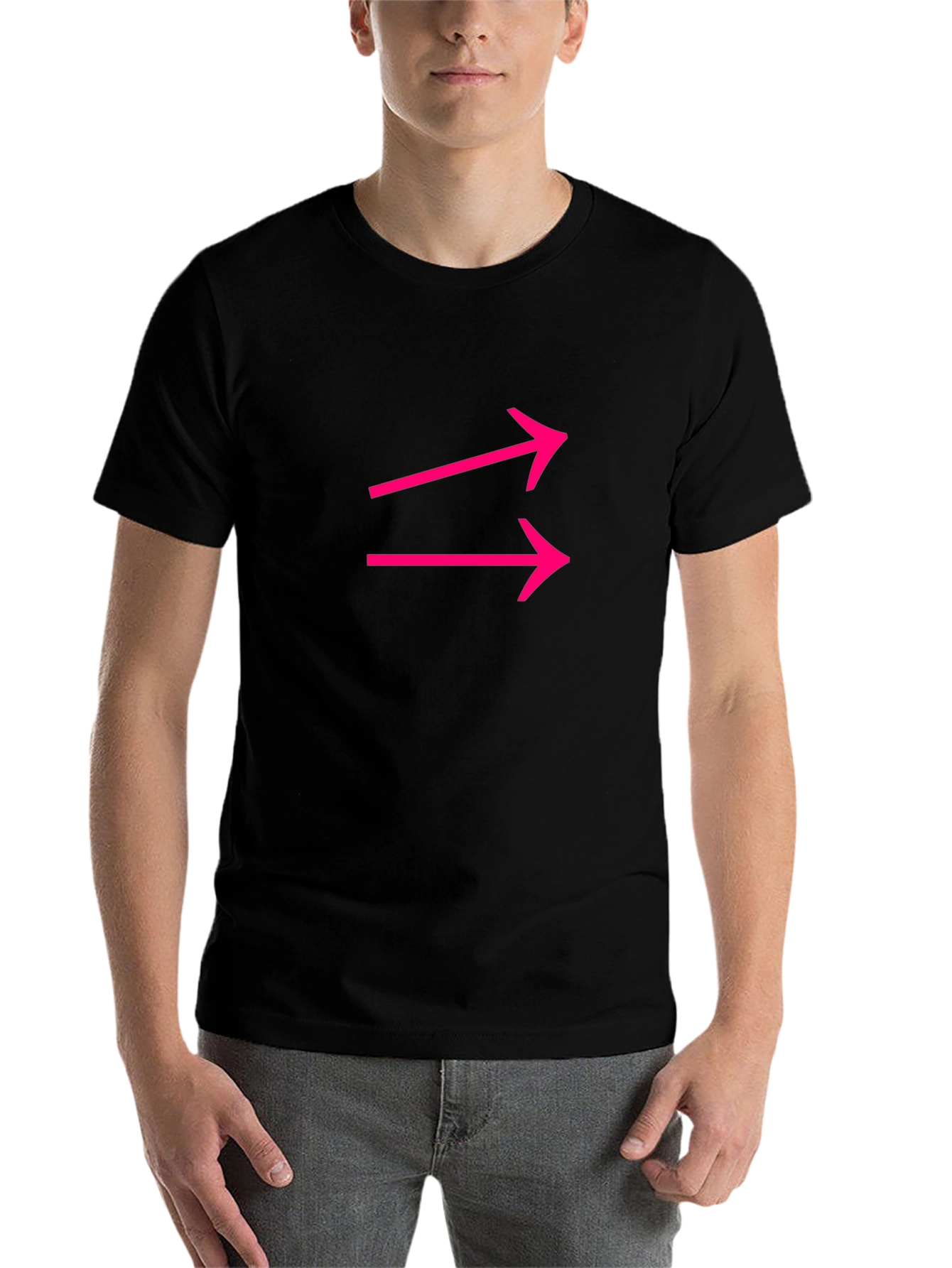 Black Arrow Design Black T-Shirt view 7