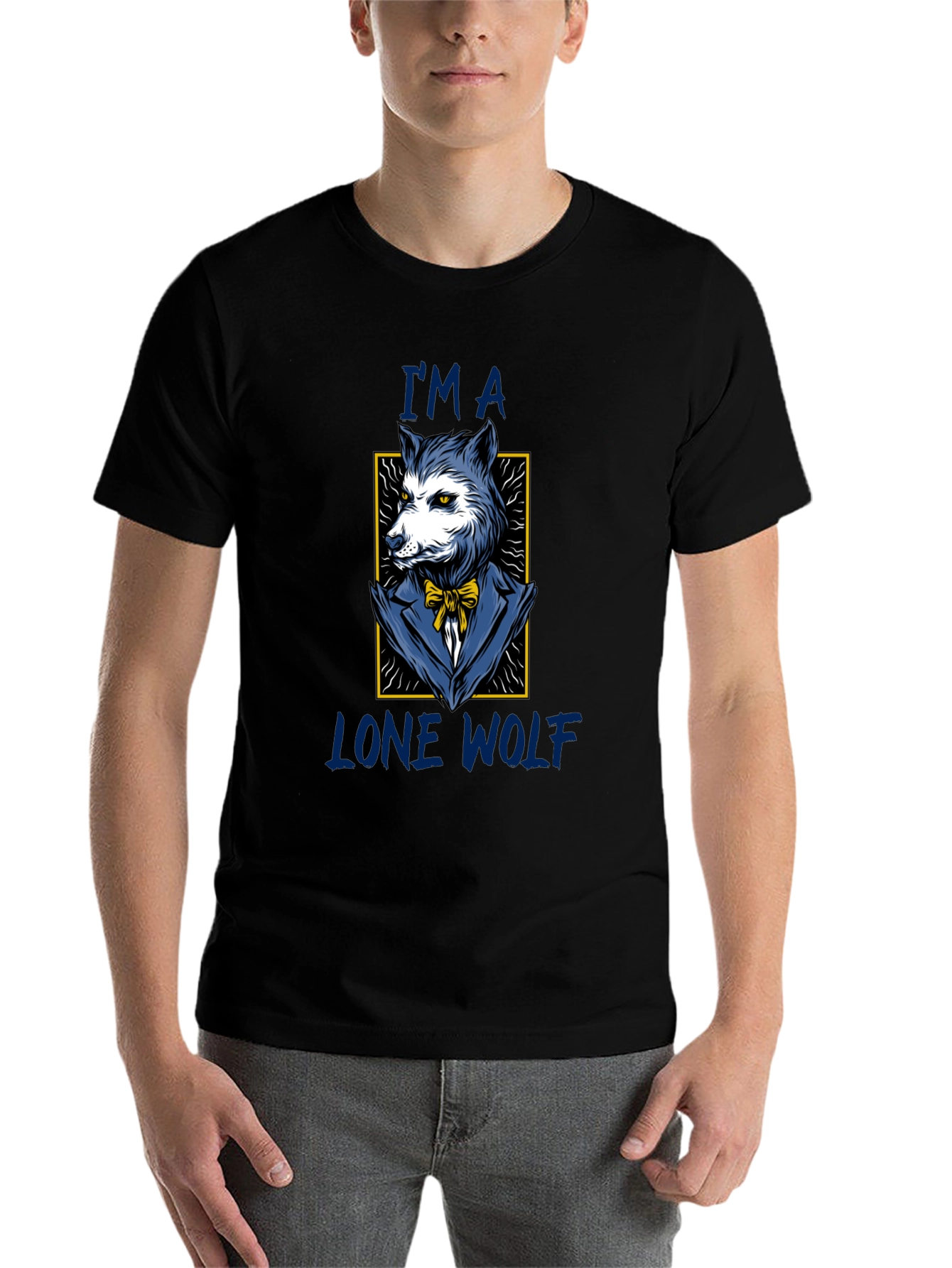 Black Lone Wolf T-Shirt - Stylish Animal Graphic Tee view 7