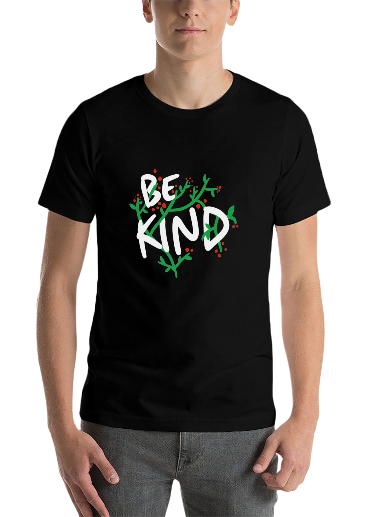 Black Be Kind Graphic Tee - Black Casual Comfort view 7