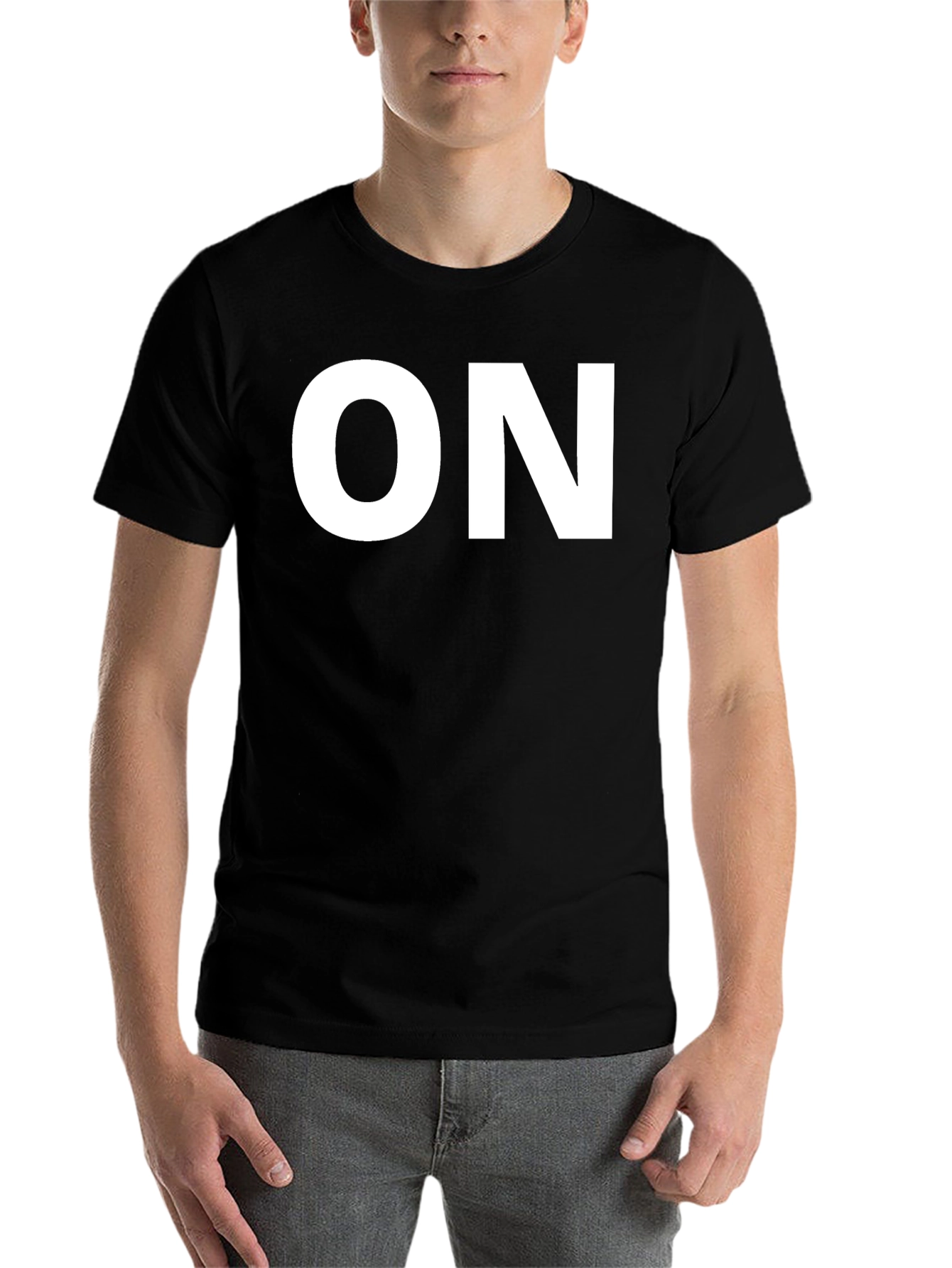 Black Bold "ON" Graphic Black T-Shirt view 7
