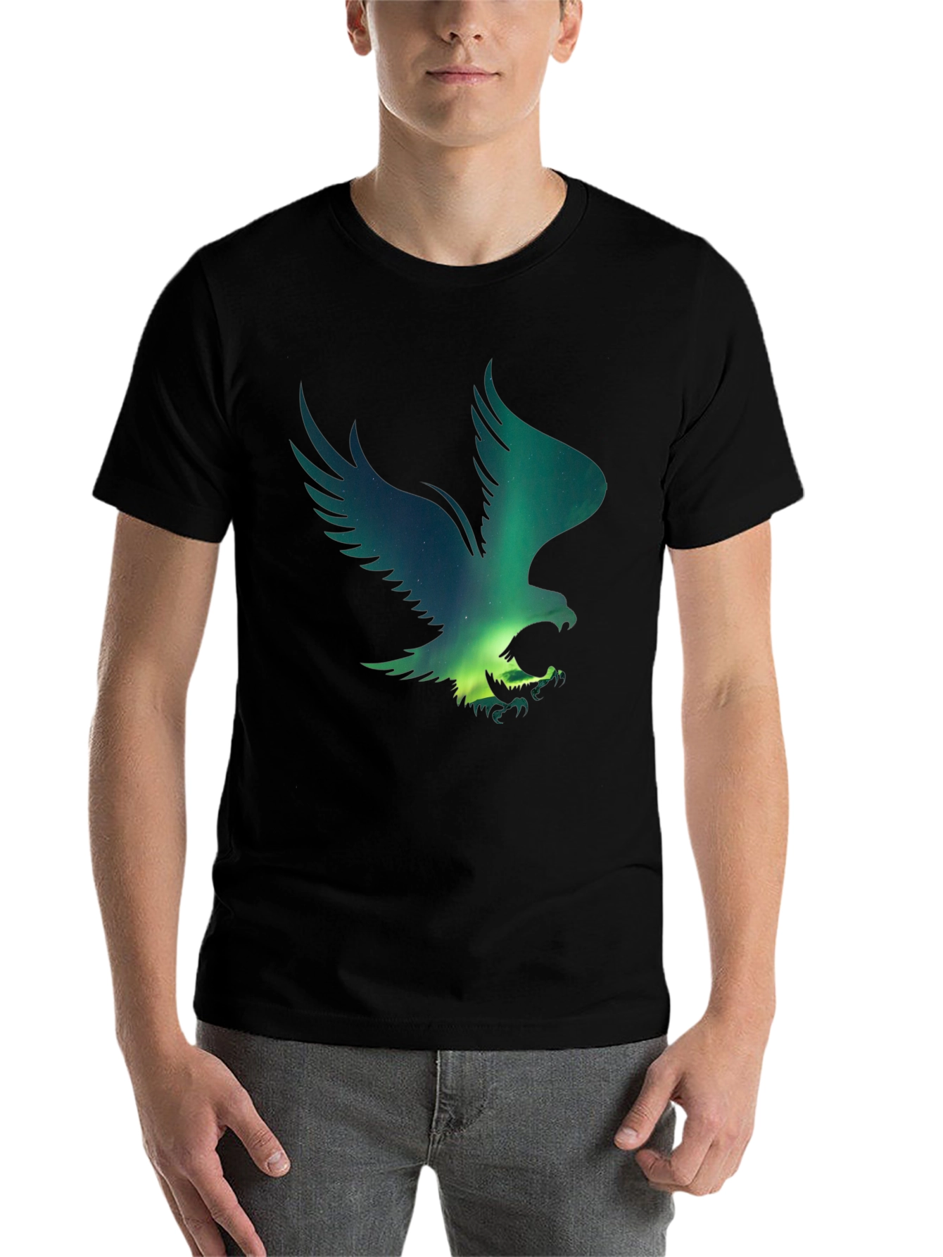 Black Eagle Aurora Graphic T-Shirt view 7