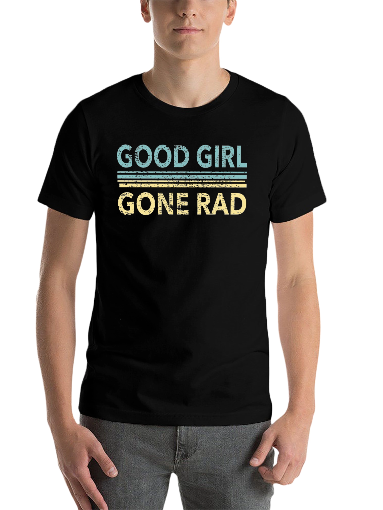 Black Good Girl Gone Rad Black Graphic Tee Shirt view 7