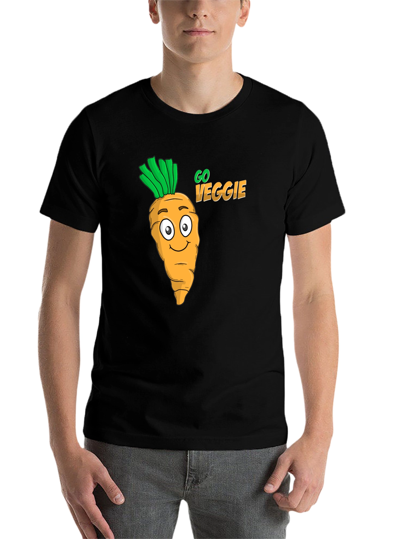 Black Go Veggie Black Graphic Tee view 7