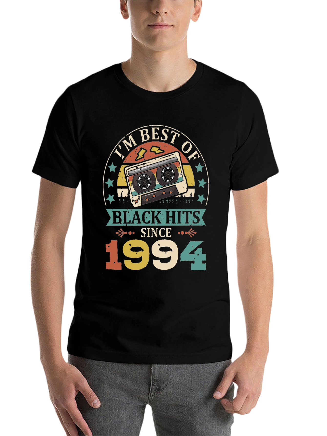 Black Best of Black Hits Since 1994 Retro Cassette T-Shirt view 7