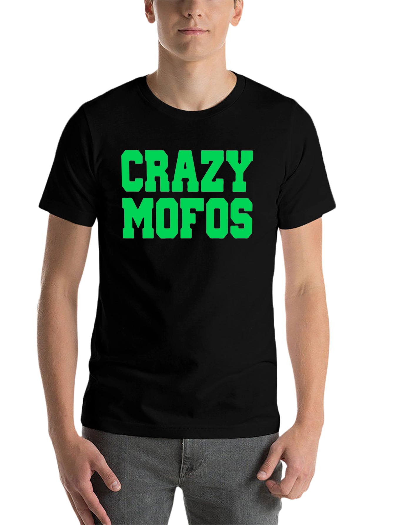 Black Crazy Mofos Graphic Tee - Bold Statement T-Shirt view 7