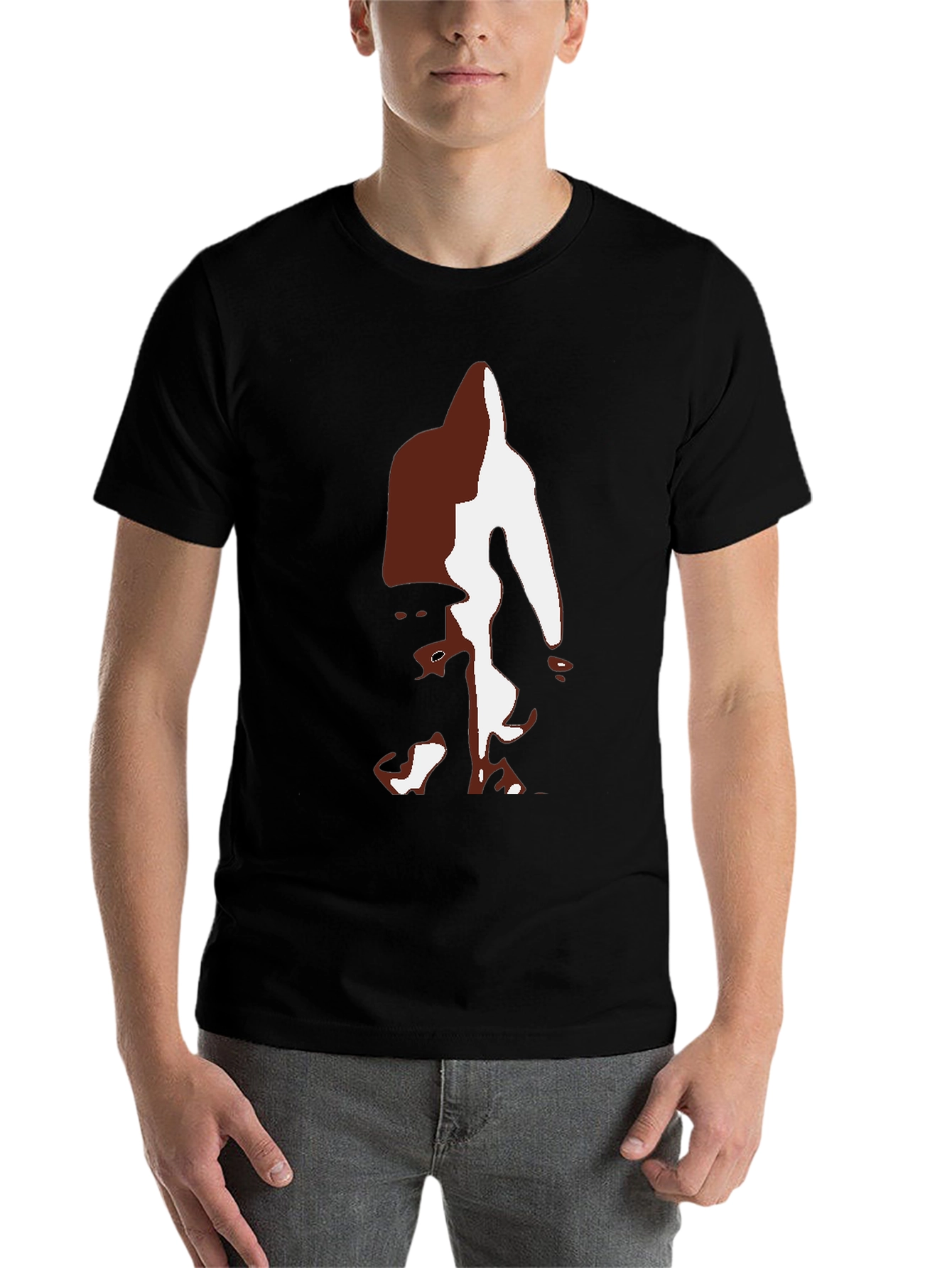 Bigfoot Silhouette Graphic Tee - Black Casual T-Shirt - 7