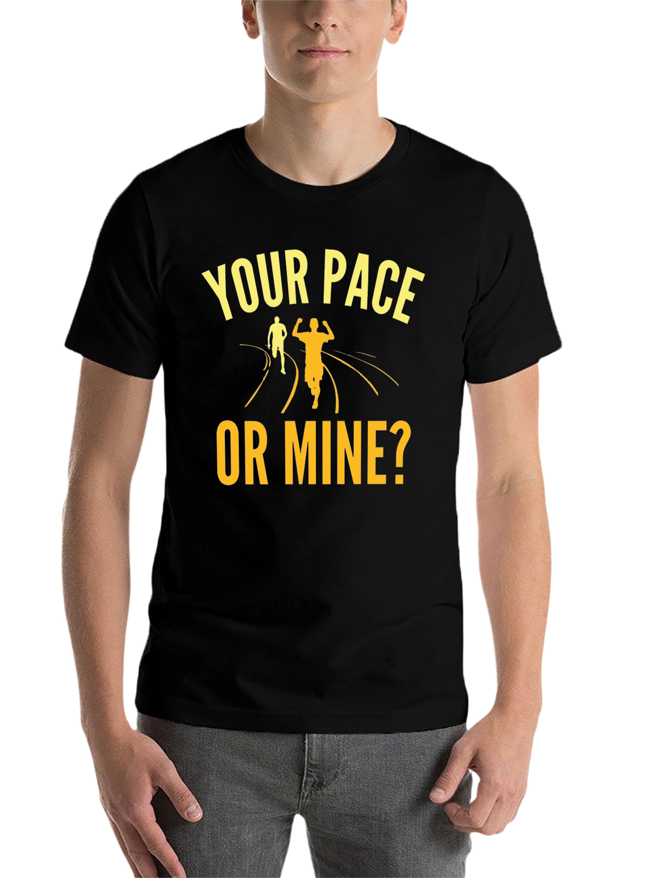 Your Pace Or Mine? Running Graphic Tee - 7