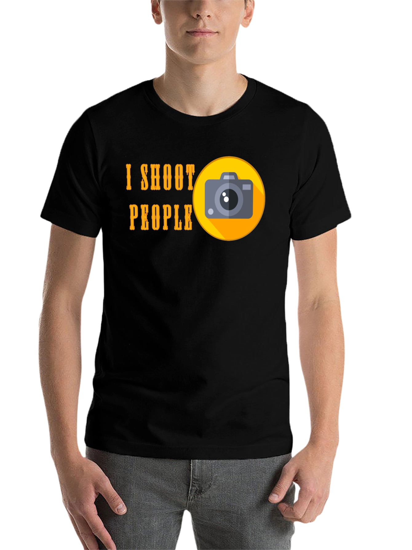 Black I Shoot People T-Shirt - Funny Photographer Tee view 7