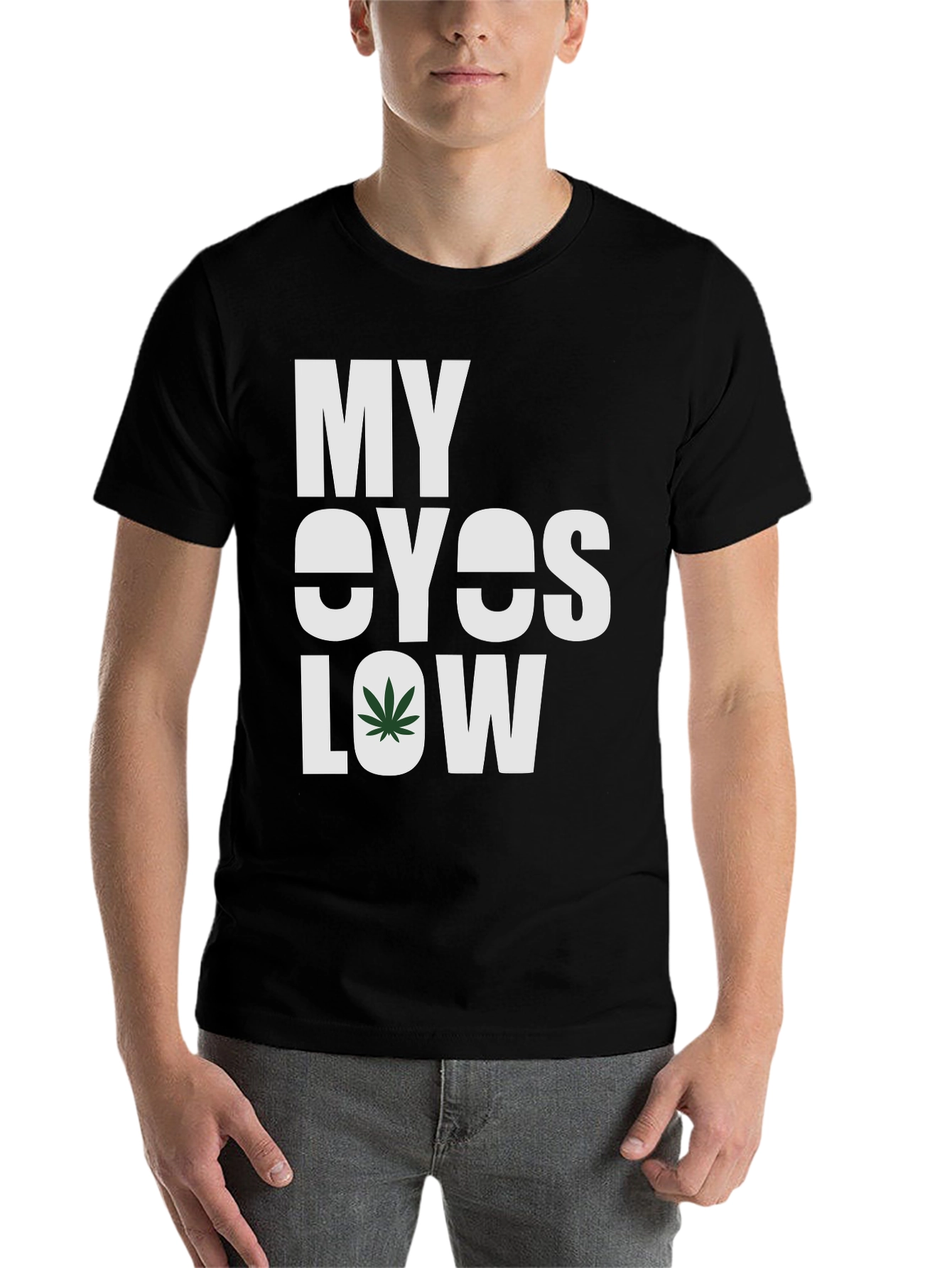 Black My Eyes Low Graphic Tee - Cannabis Inspired view 7