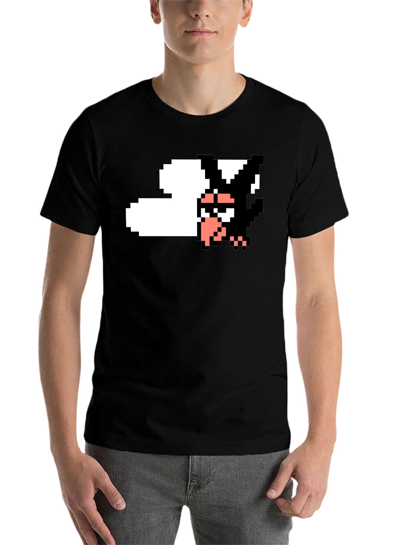 8-Bit Crow T-Shirt - Black Cotton Tee - 7