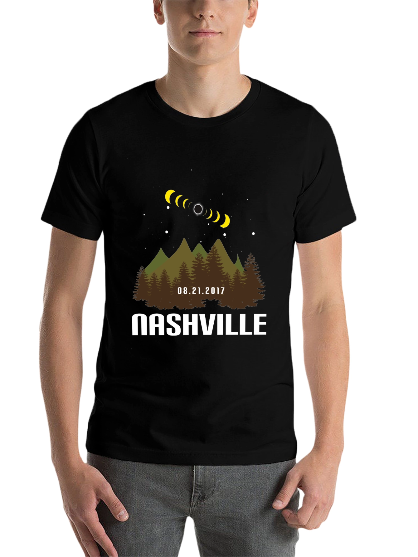 Black Nashville Eclipse T-Shirt: Total Solar Eclipse Souvenir view 7