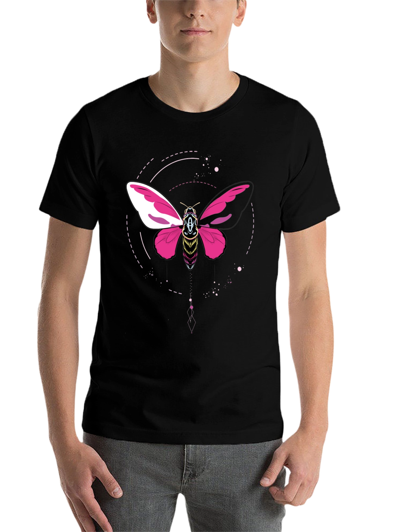 Black Moth Graphic Black T-Shirt view 7