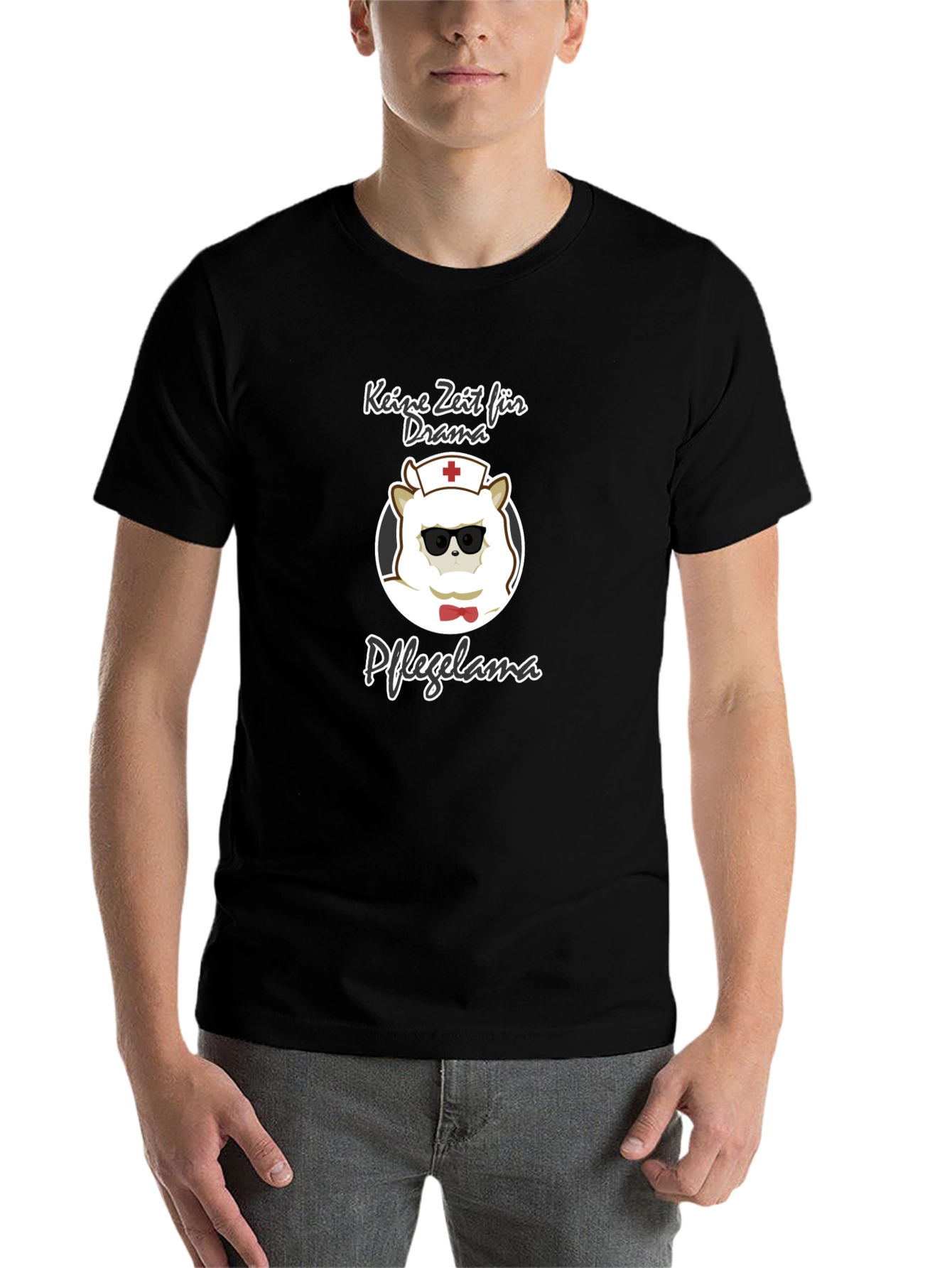 Black Nurse Llama T-Shirt: No Time For Drama, Just Care! view 7