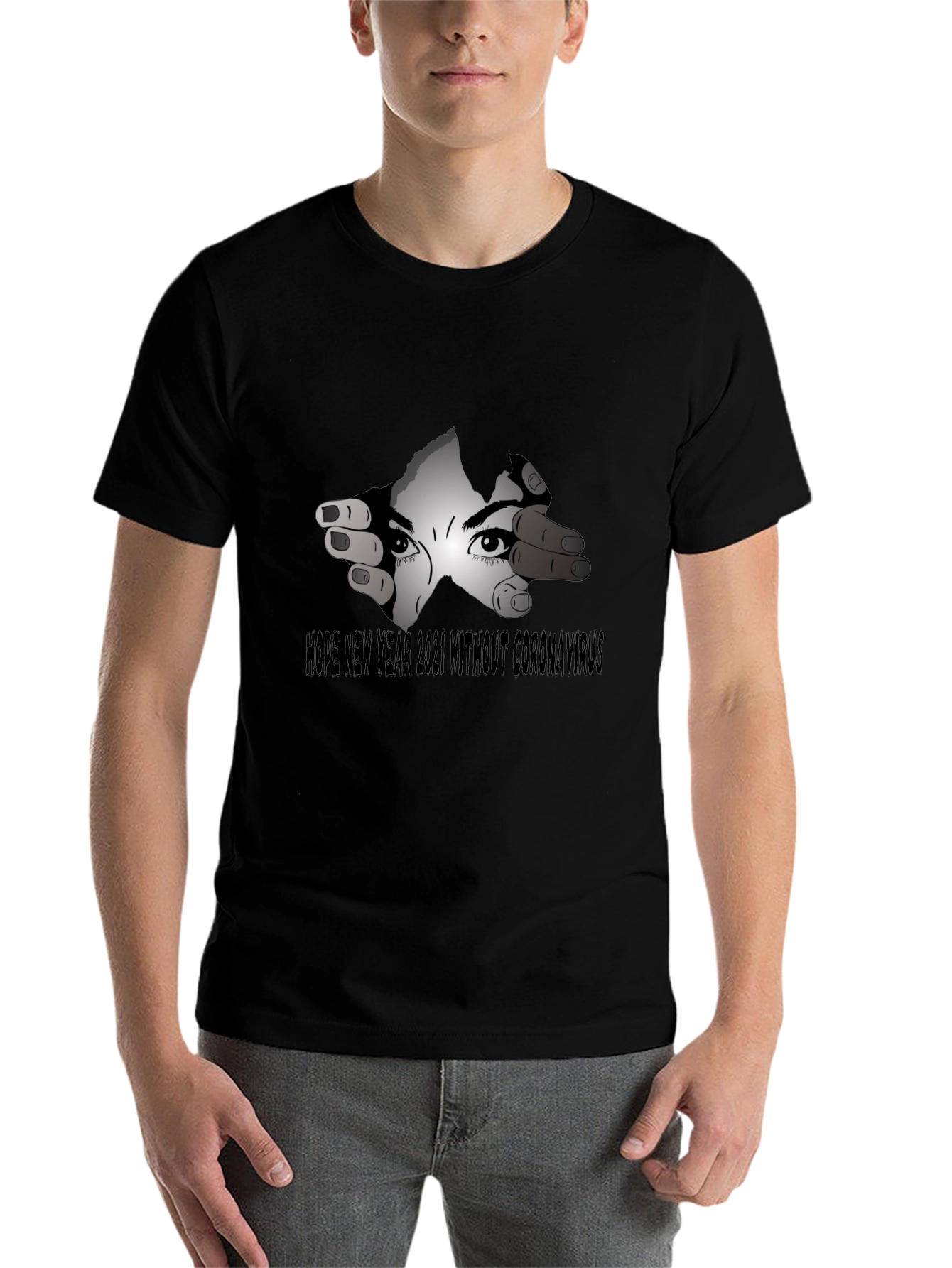 Black Hopeful New Year 2021 Graphic Tee - Unisex view 7