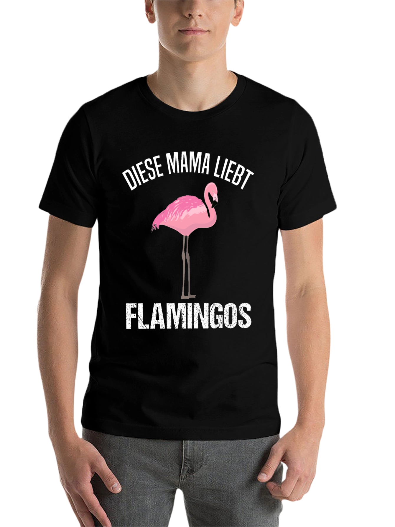 Black Mama Loves Flamingos Graphic T-Shirt view 7