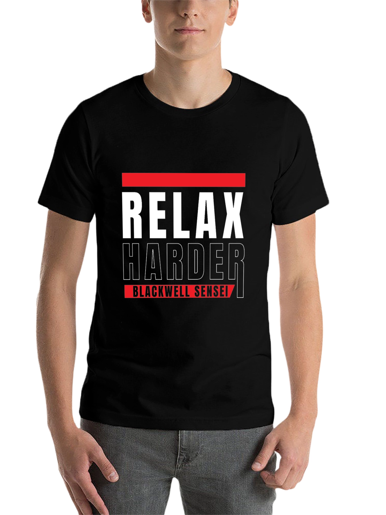 Black Relax Harder Blackwell Sensei T-Shirt view 7