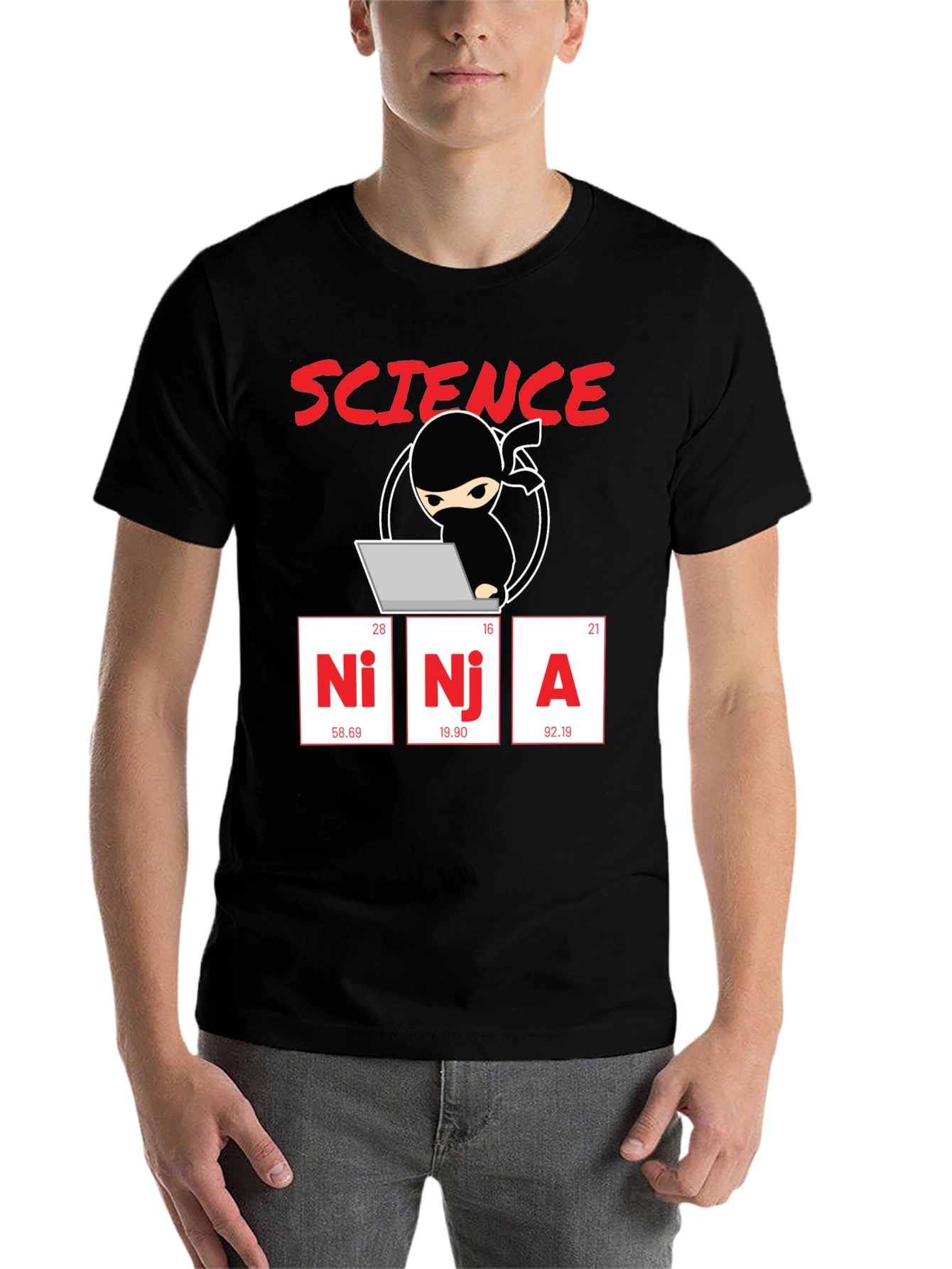 Black Science Ninja Graphic T-Shirt - Geeky Humor Tee view 7