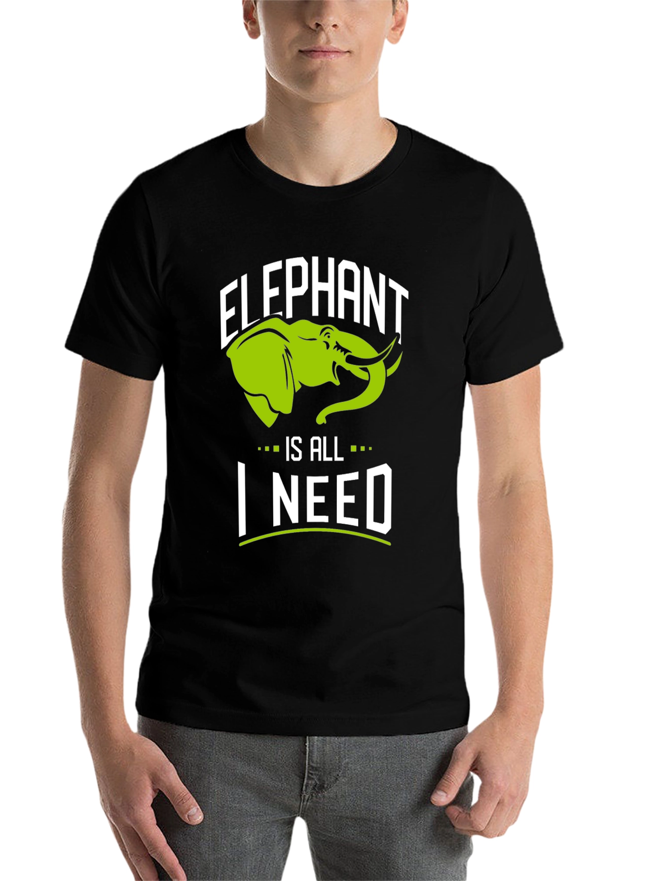 Black Elephant Is All I Need Black Graphic T-Shirt view 7
