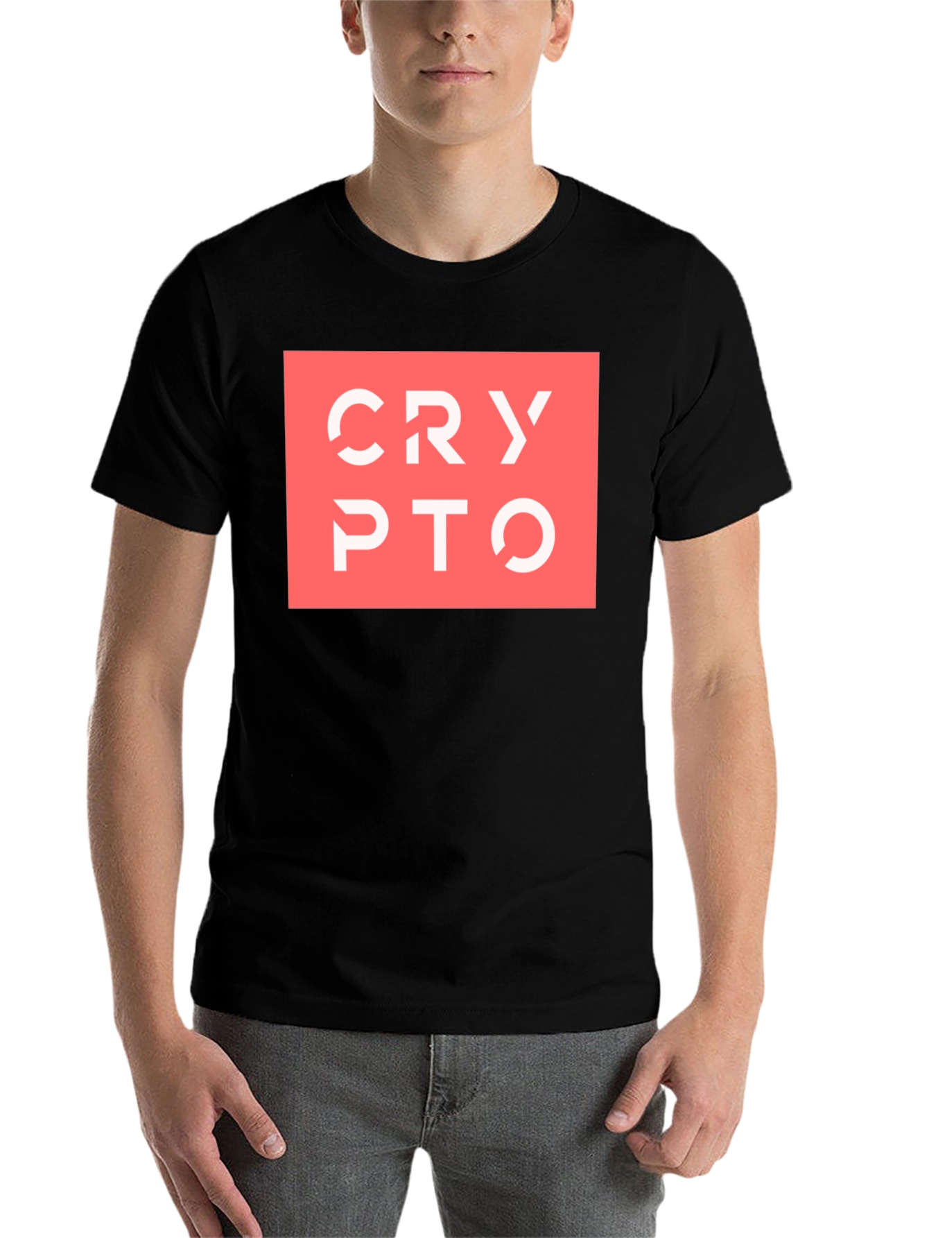 Black Crypto T-Shirt - Modern Design view 7