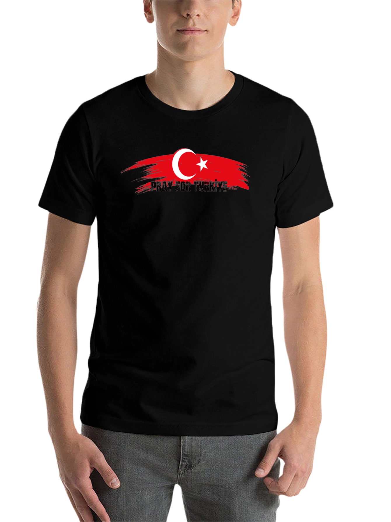 Black Pray for Turkiye Black T-Shirt view 7