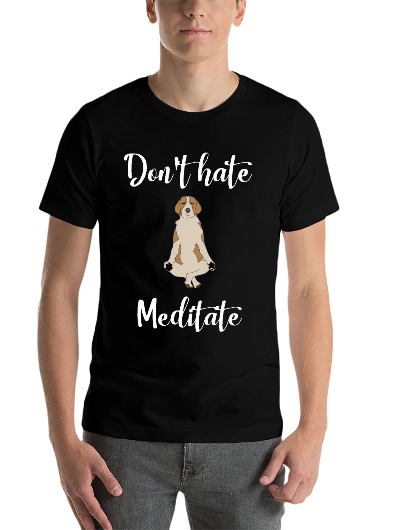 Black Don't Hate Meditate Graphic Tee - Unisex Cotton T-Shirt view 7