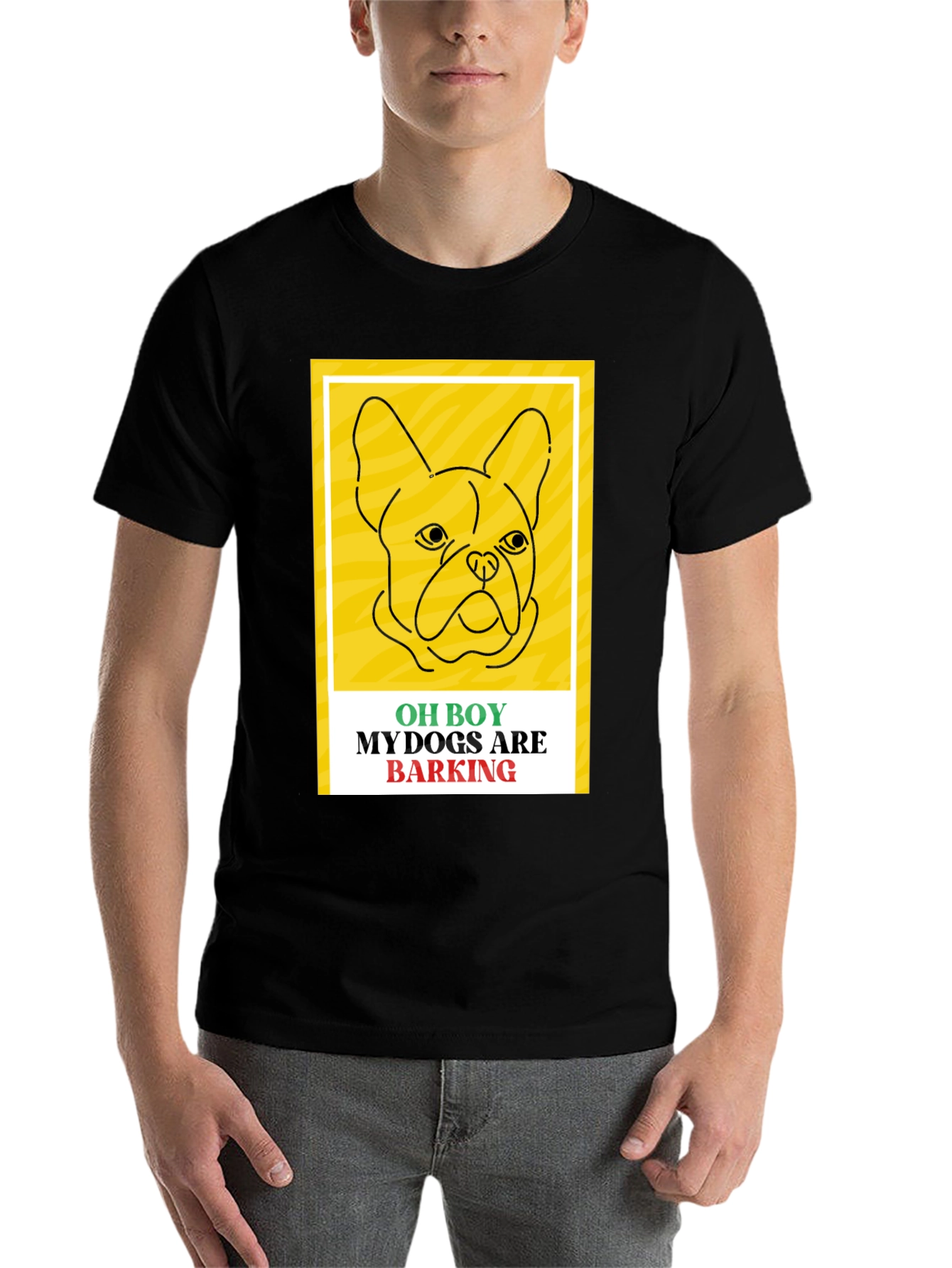 Black Funny Dog T-Shirt - Oh Boy My Dogs Are Barking view 7