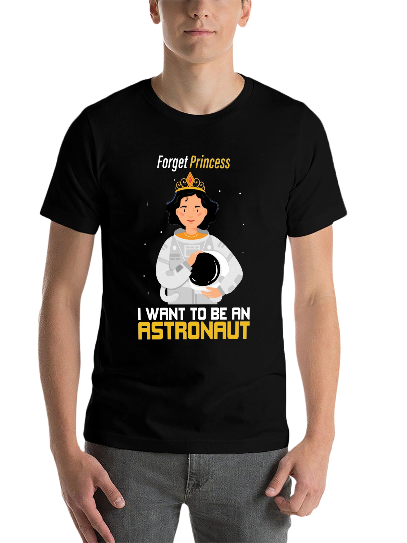 Black Forget Princess, Astronaut T-Shirt view 7
