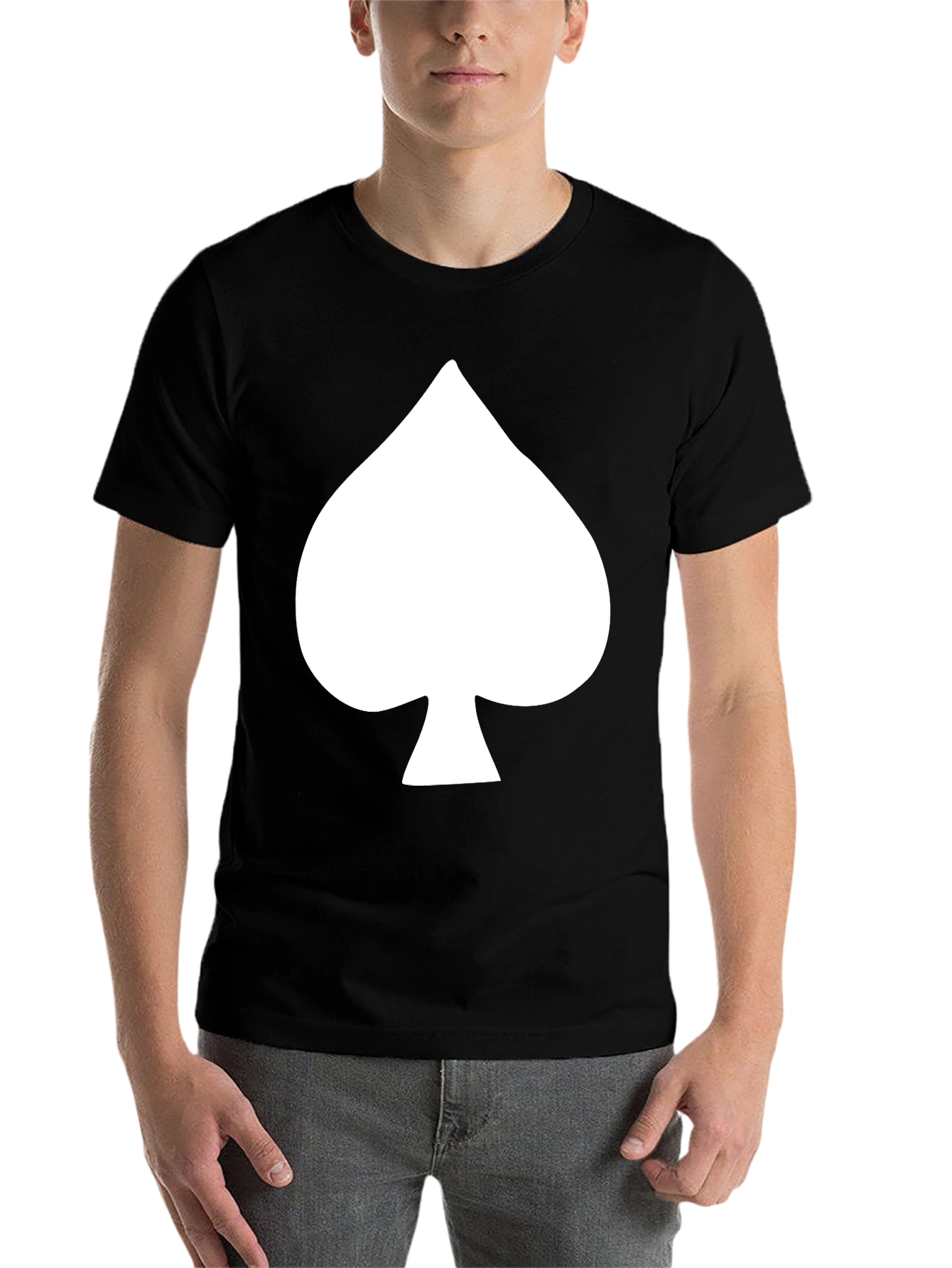 Black Spade Graphic Tee - Cool Black Cotton T-Shirt view 7