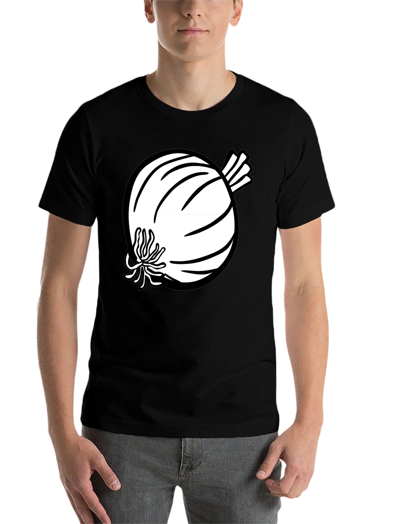 Black Onion Graphic Tee - Black Cotton Blend T-Shirt view 7