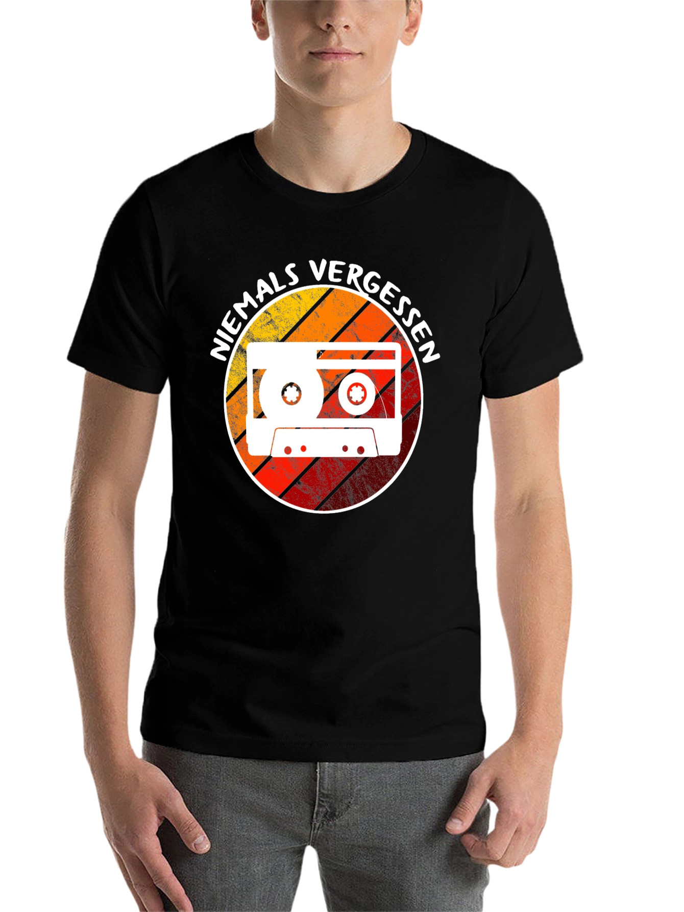 Black Never Forget Cassette Tape Graphic Tee - Retro Style view 7