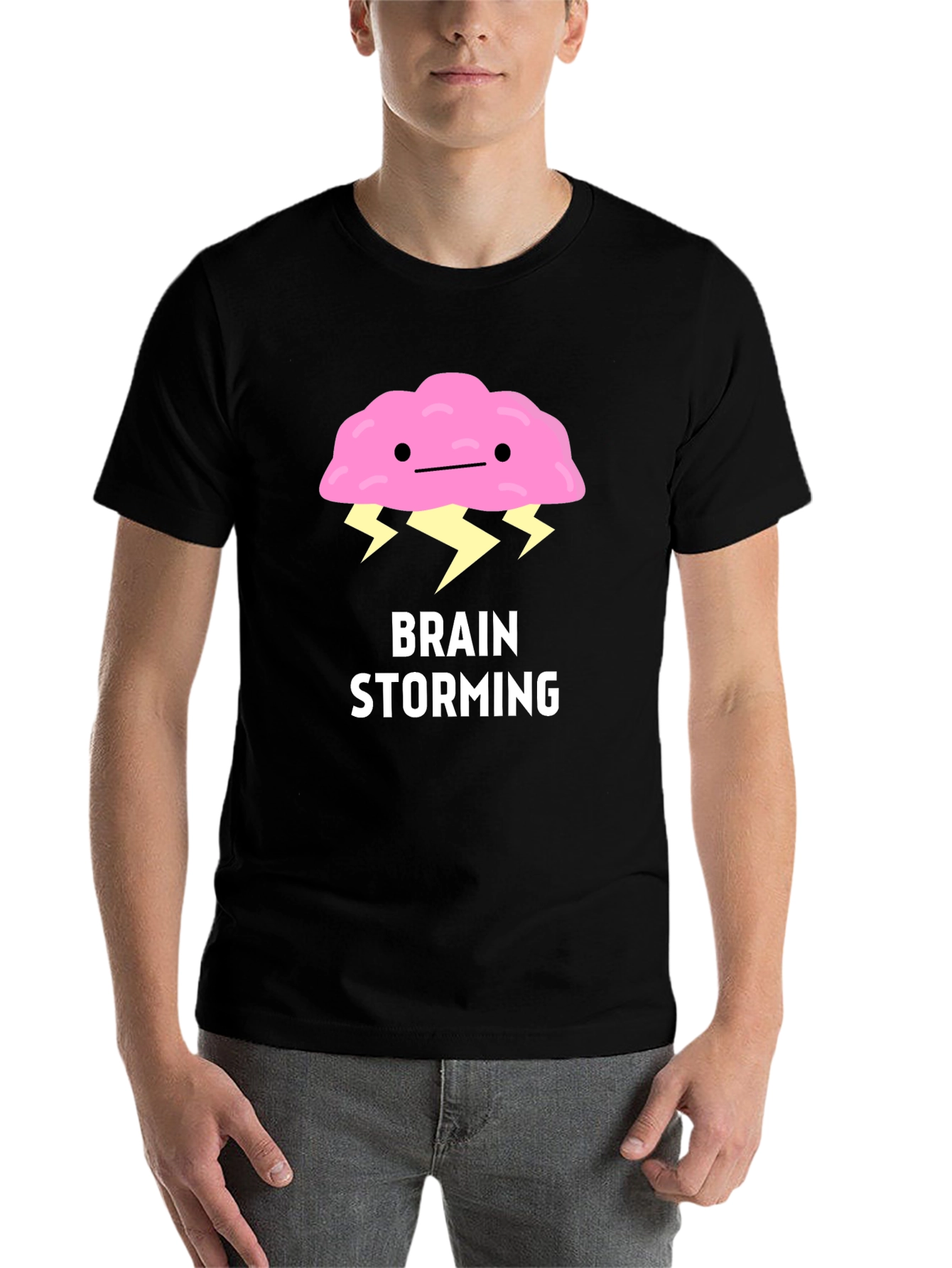 Black Brain Storming Graphic T-Shirt view 7
