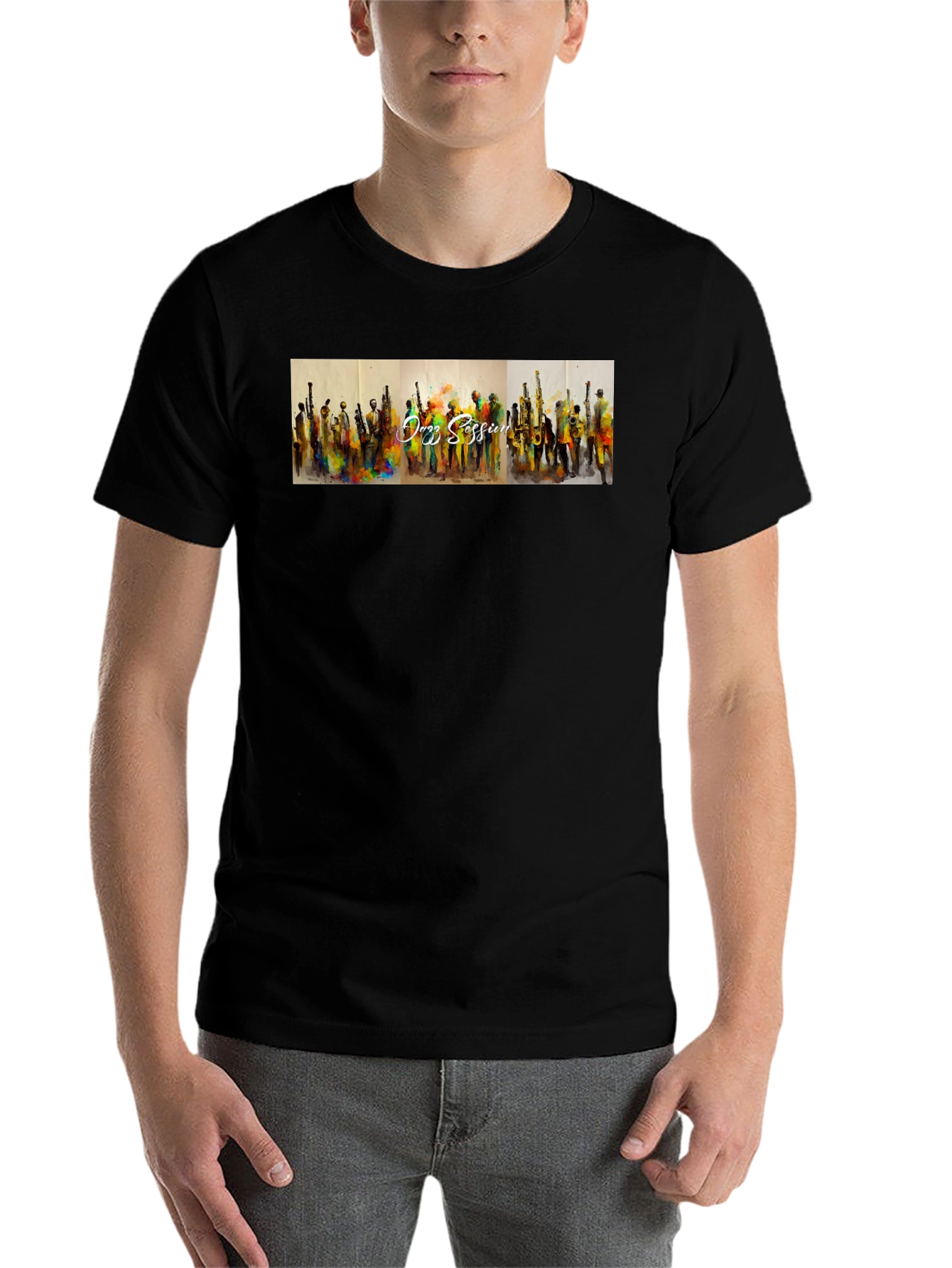Black Jazz Session Black T-Shirt - Music Lovers view 7