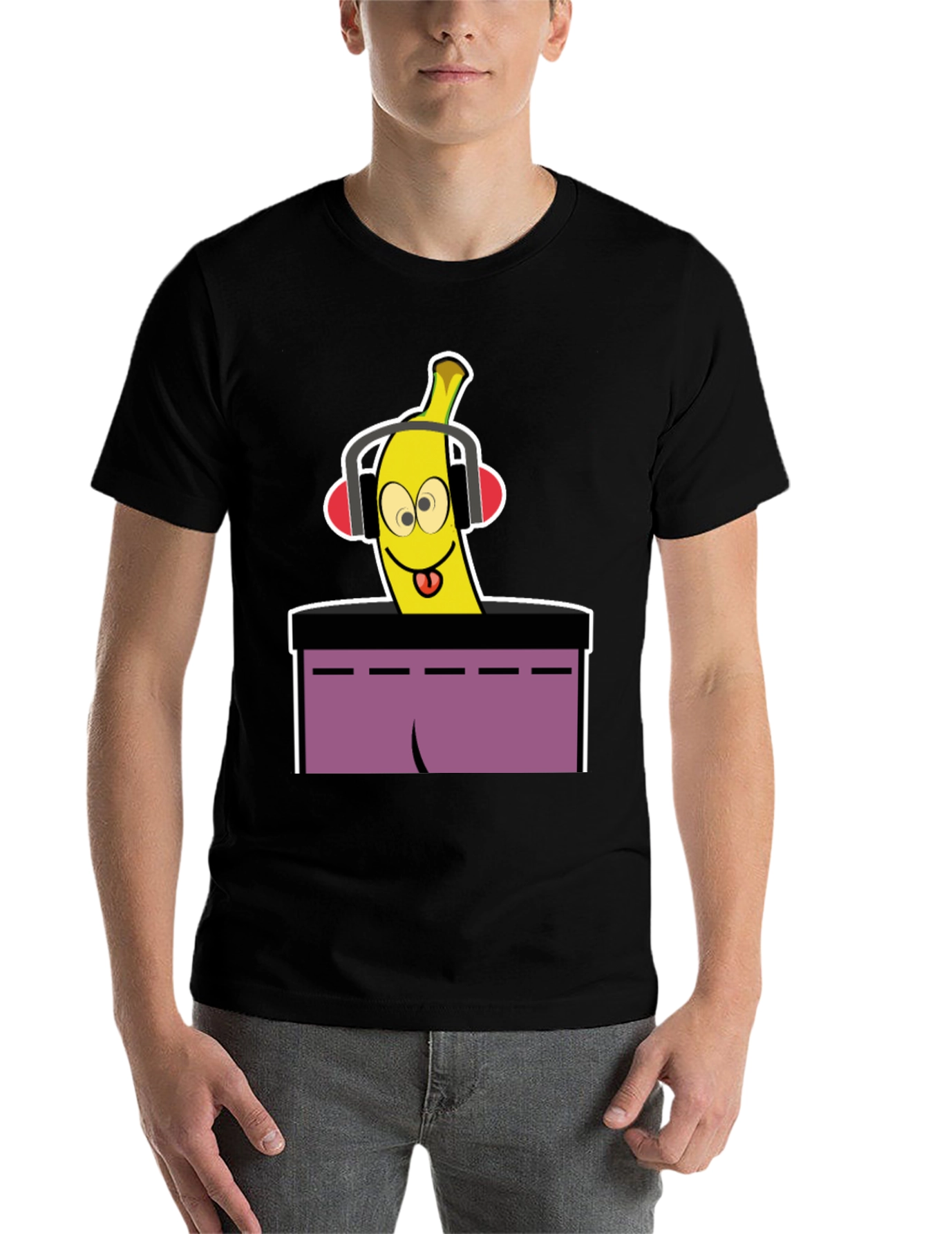 Black DJ Banana T-Shirt - Quirky Graphic Tee view 7
