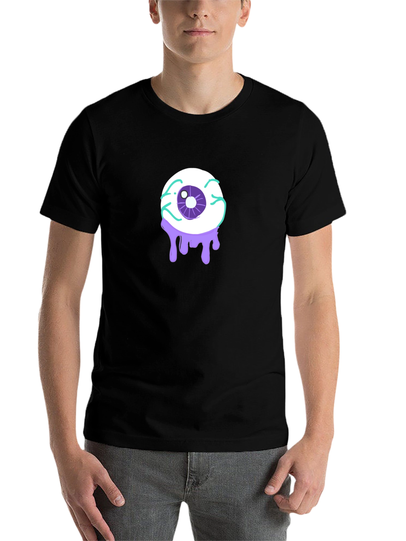 Black Eyeball Drip Graphic T-Shirt - Black view 7