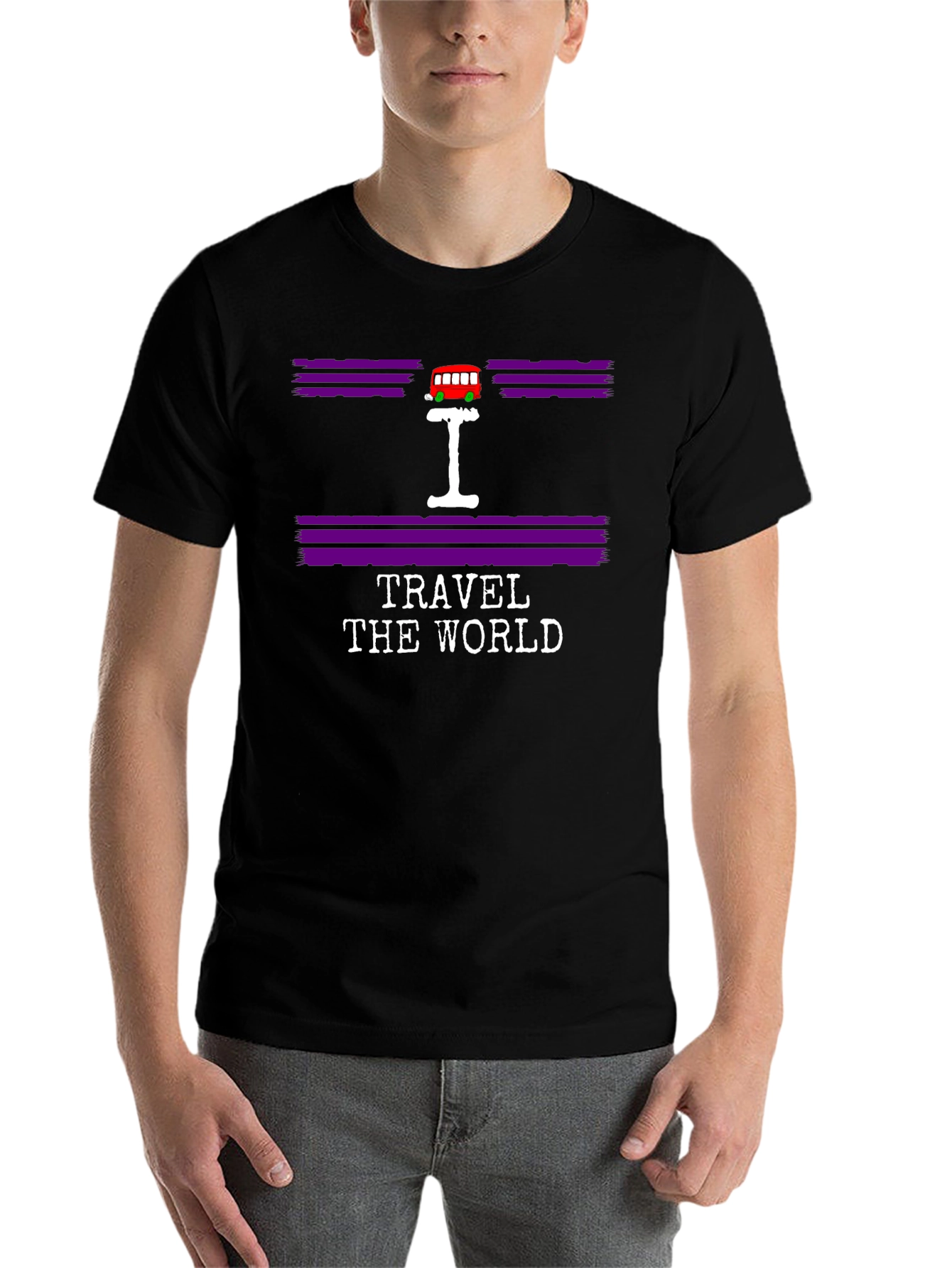 Black Travel the World Graphic T-Shirt - Black view 7