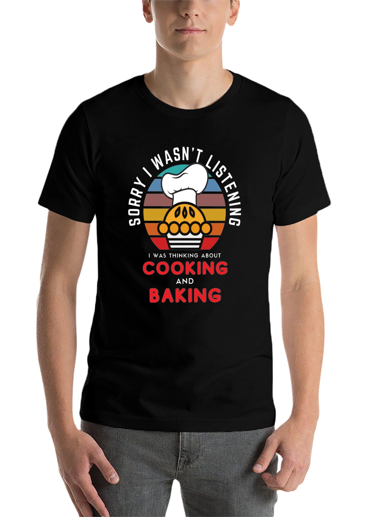 Black Cooking & Baking T-Shirt, Funny Chef Tee view 7