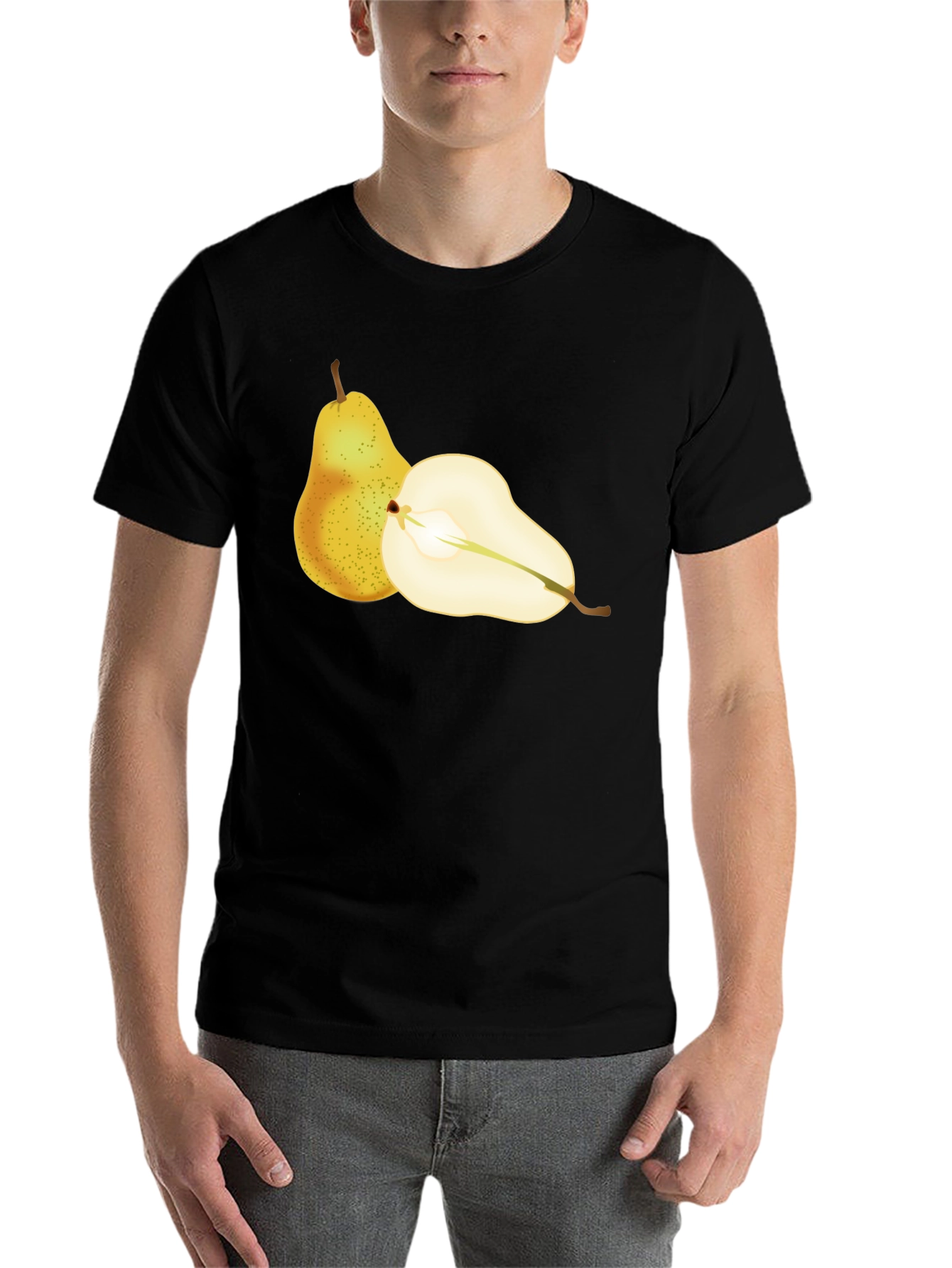 Black Pear Graphic T-Shirt - Fresh Fruit Design view 7