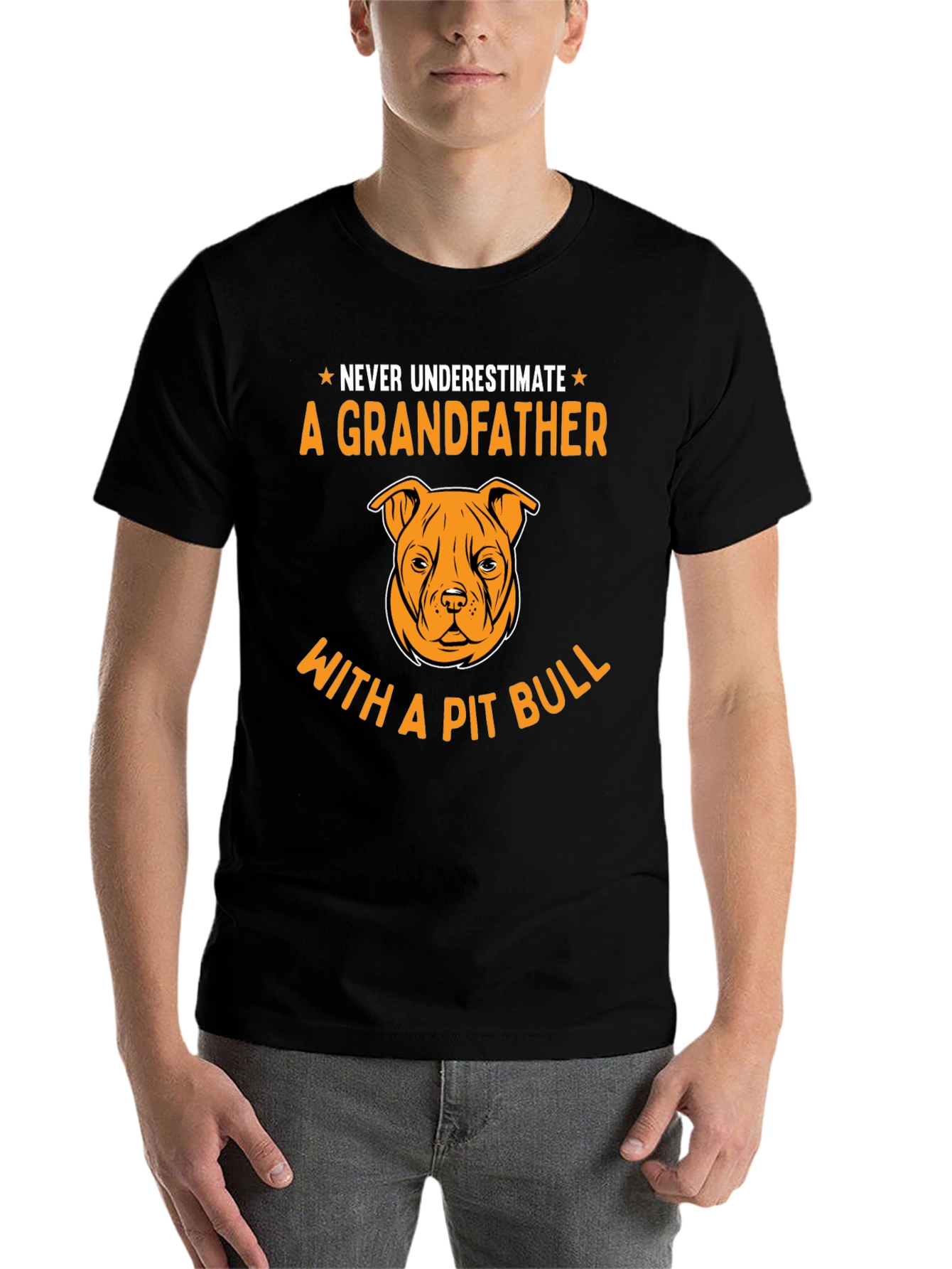 Black Grandfather Pit Bull T-Shirt view 7
