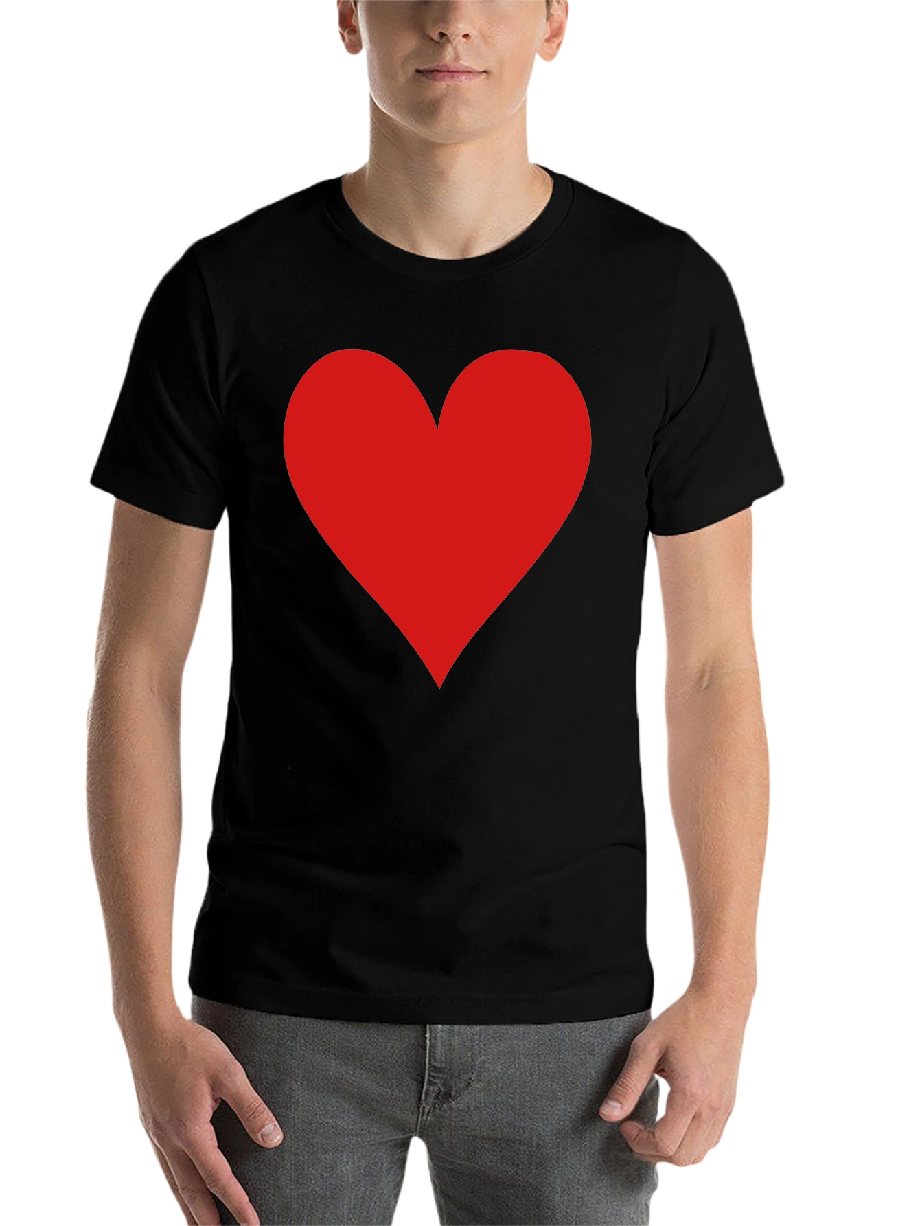 Black Red Heart Graphic Black T-Shirt - Love Tee view 7