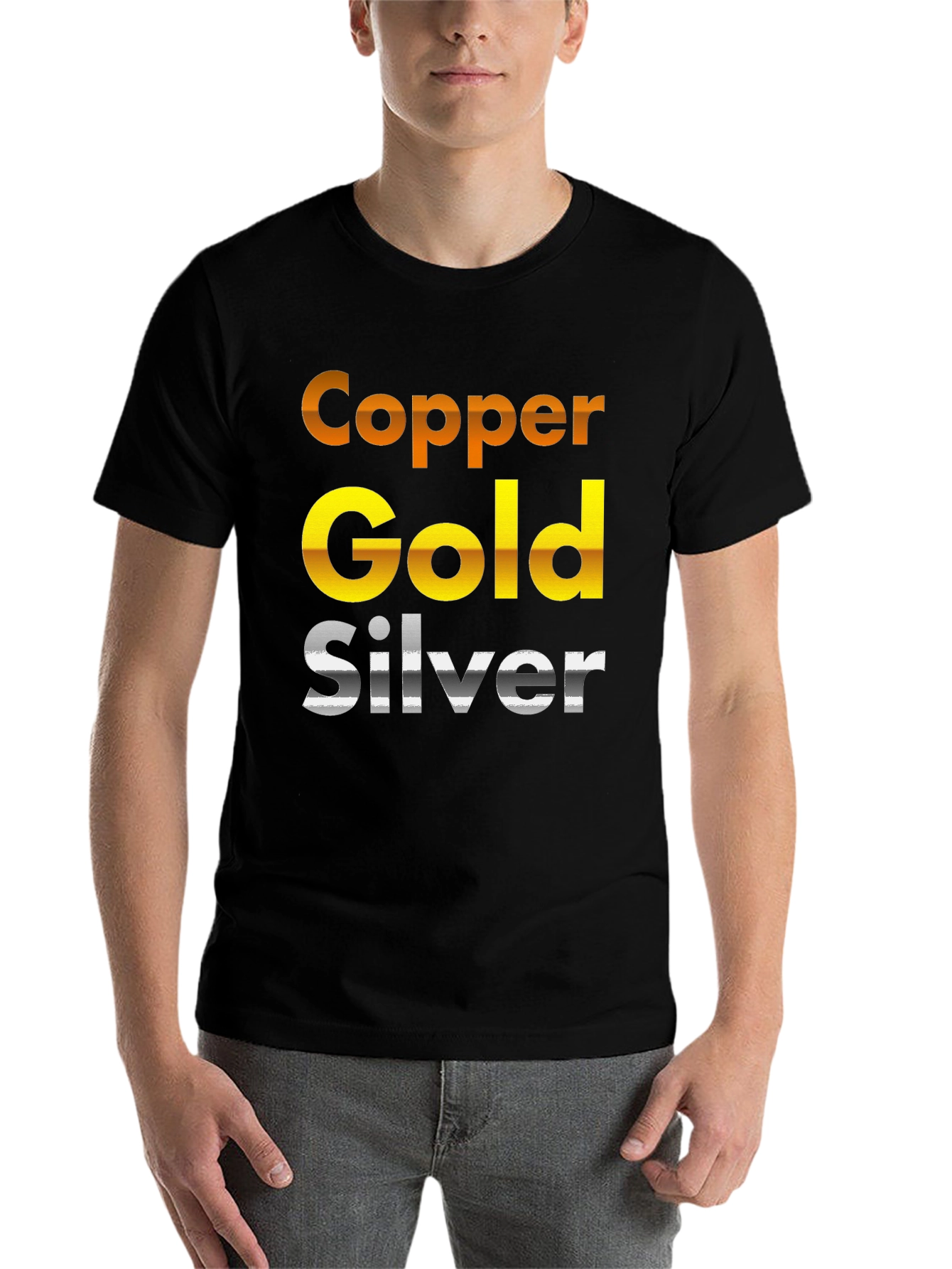 Black Copper Gold Silver T-Shirt view 7