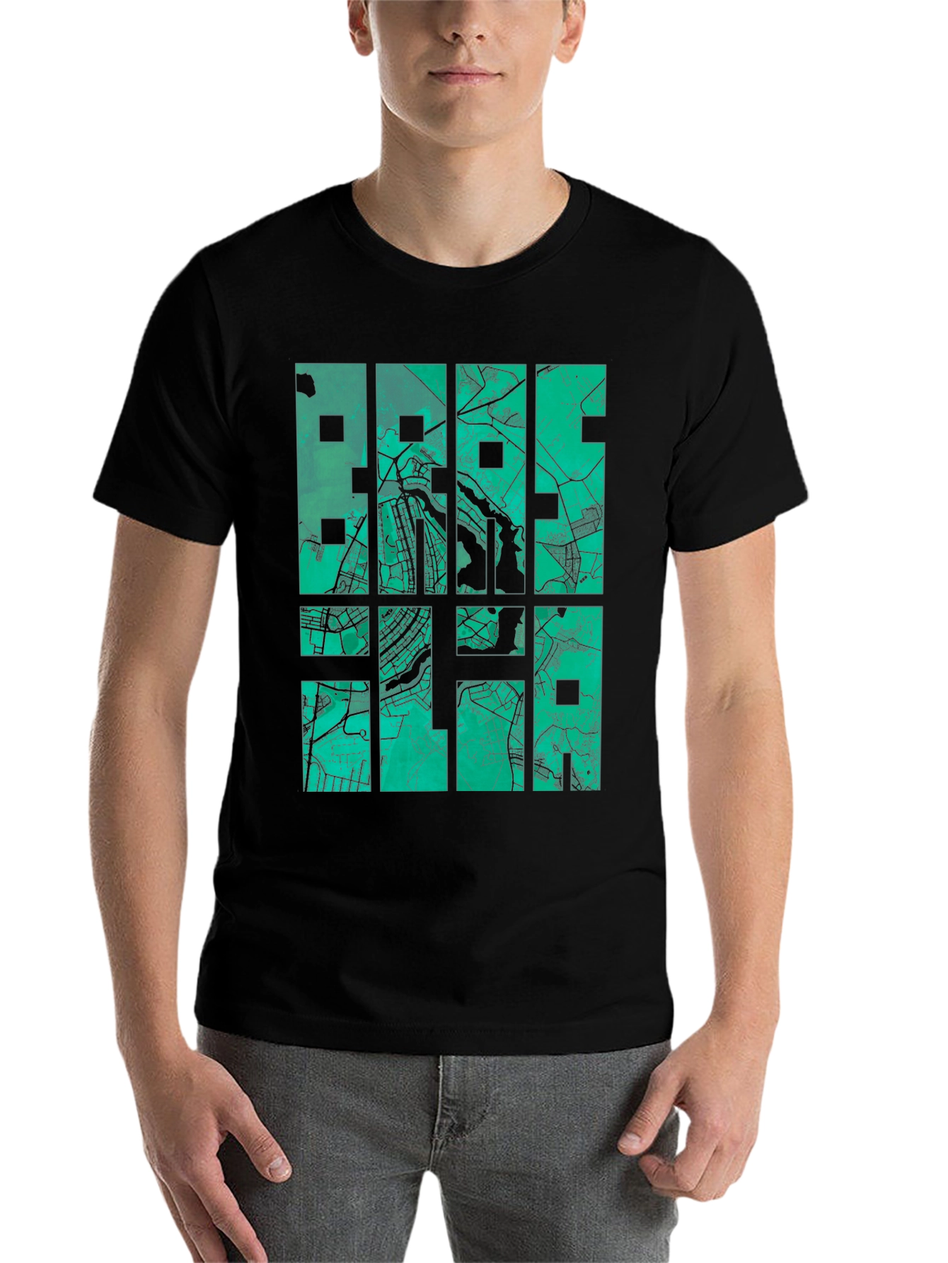 Black Brasilia Map T-Shirt - Stylish Cityscape Design view 7