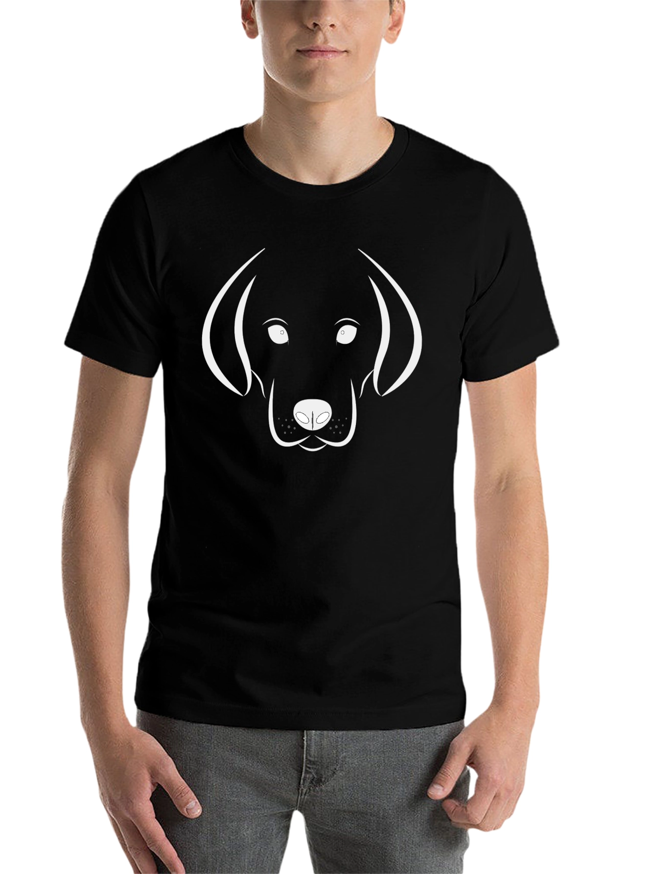Black Dog Outline Graphic Tee - Black T-Shirt view 7