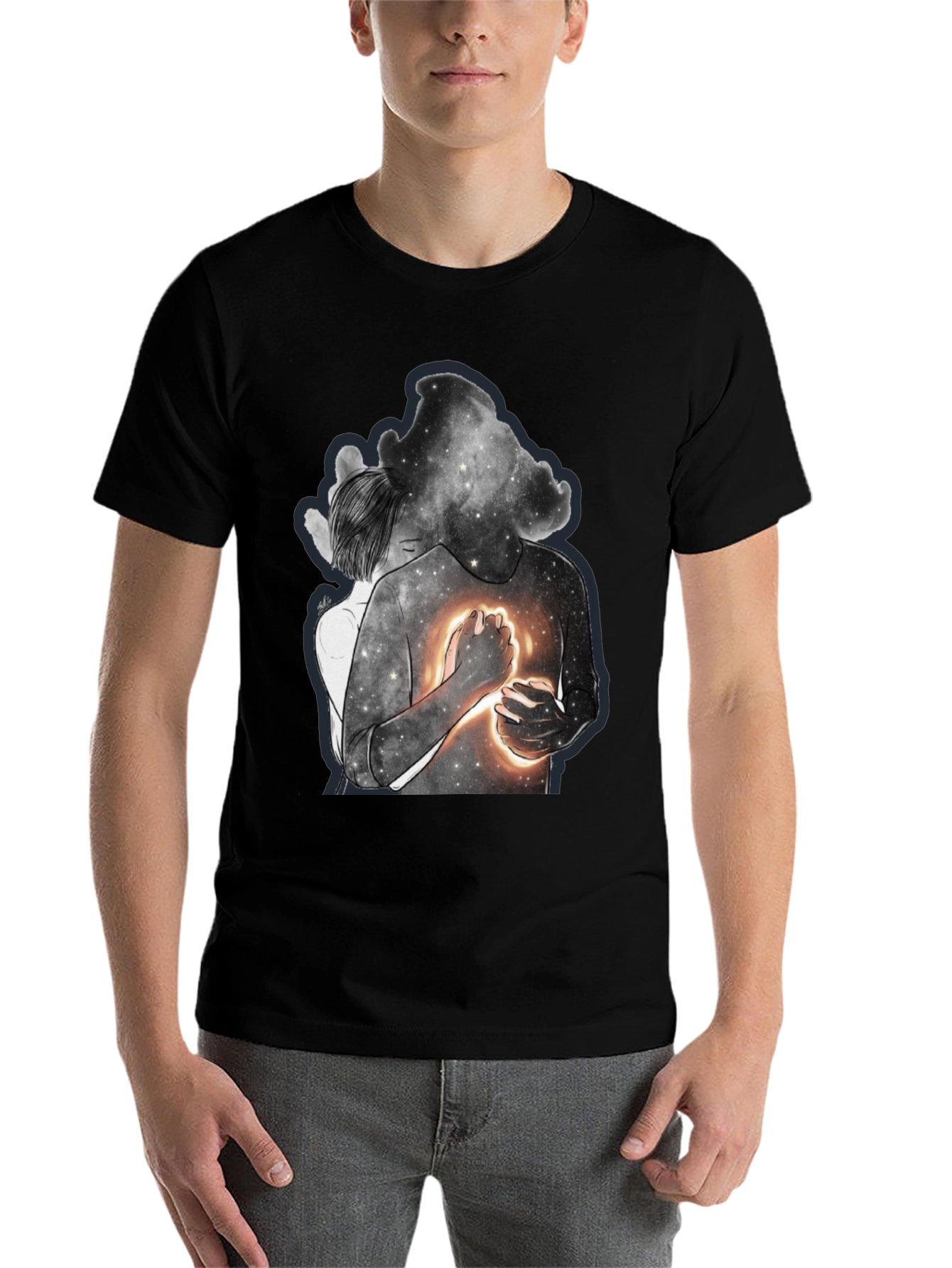Celestial Embrace Graphic Tee - Modern Art Shirt - 7
