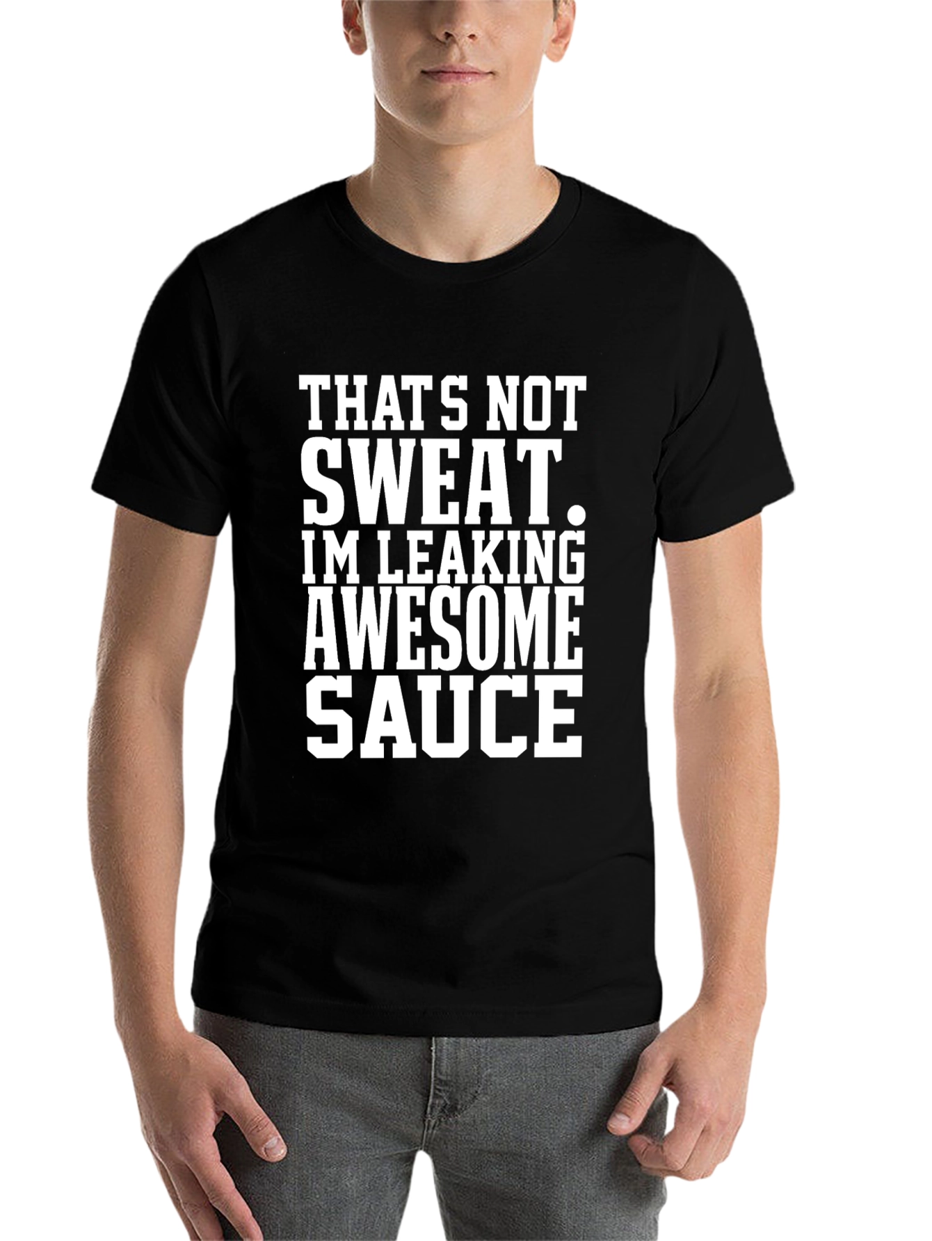 Black Awesome Sauce Humor T-Shirt view 7