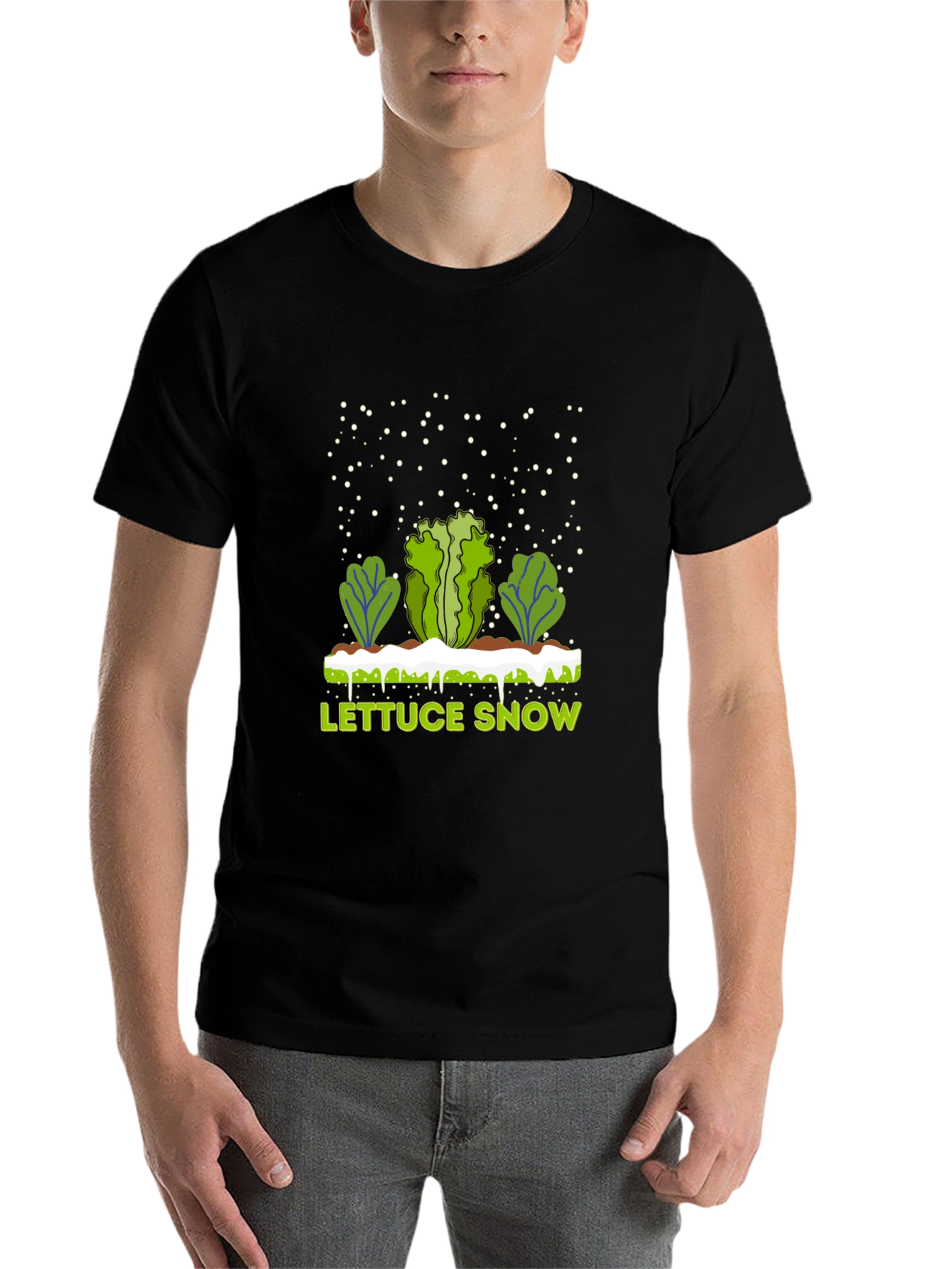 Black Lettuce Snow Novelty Graphic T-Shirt view 7