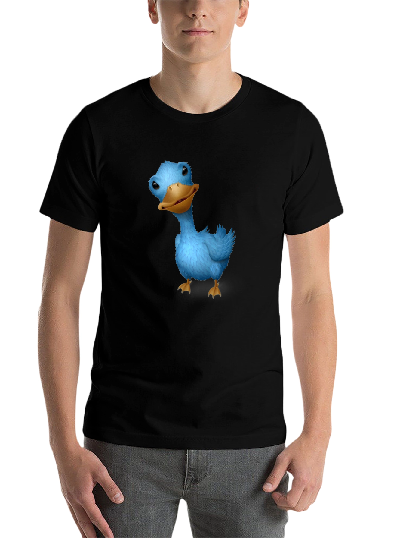 Black Blue Duck Graphic Tee - Soft Cotton Casual T-Shirt view 7